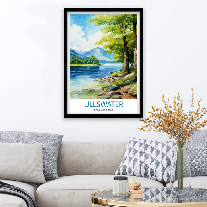 Ullswater Lake District Travel Print Lake District Wall Decor Ullswater Home Living Decor Ullswater Illustration Travel Poster Gift for