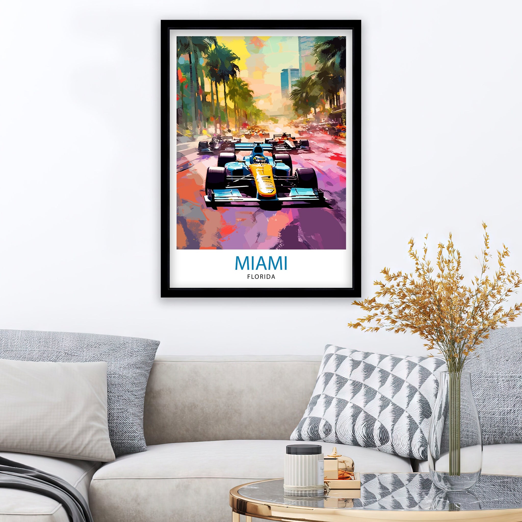 Miami Circuit Travel Poster | Vibrant Motorsport Art Print