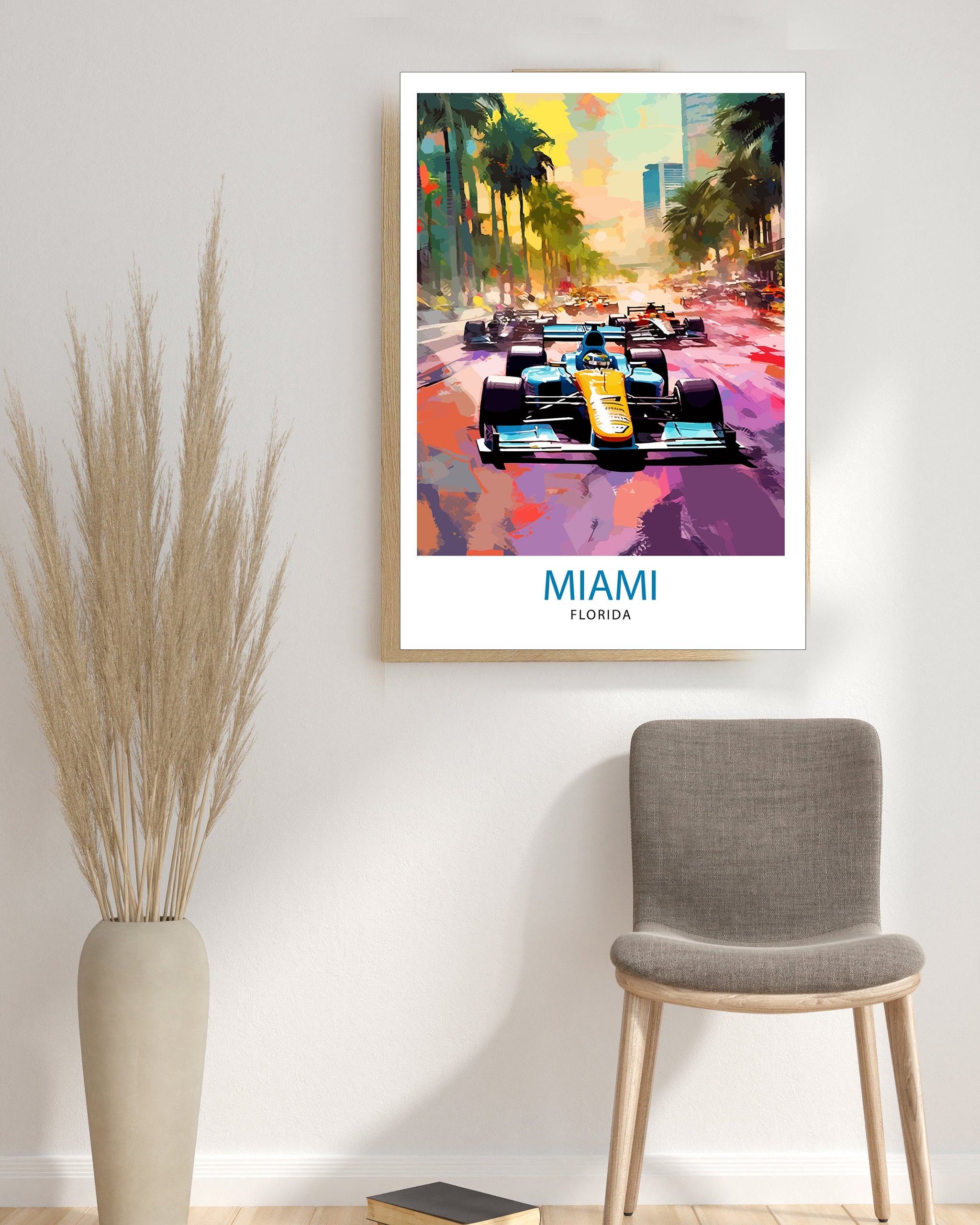 Miami Circuit Travel Poster | Vibrant Motorsport Art Print