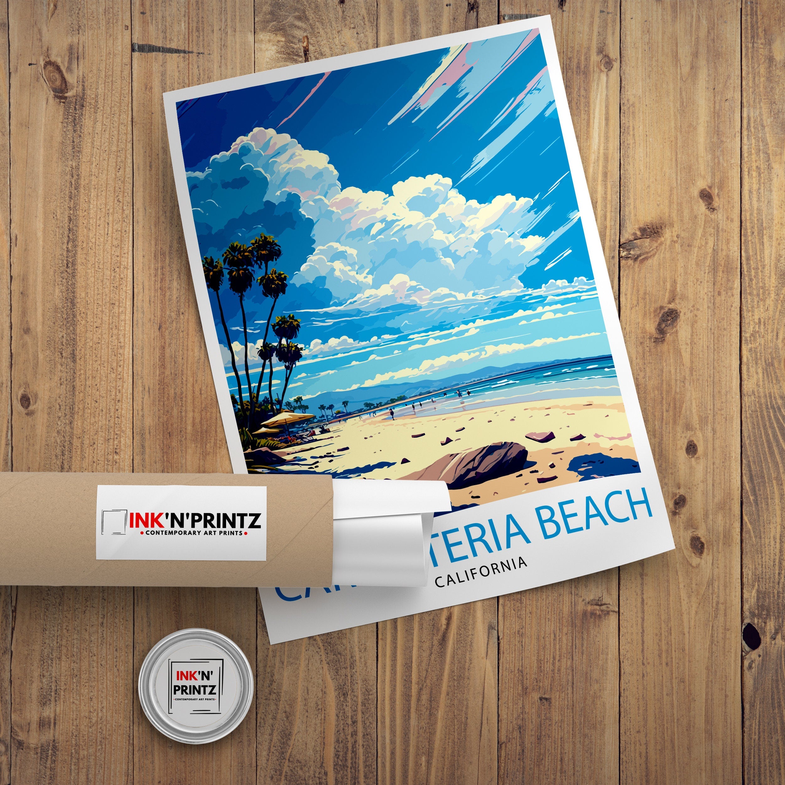 Carpinteria Beach California Travel Print| Carpinteria Wall Art Home Living Decor California Illustration Travel Poster Gift Beach House