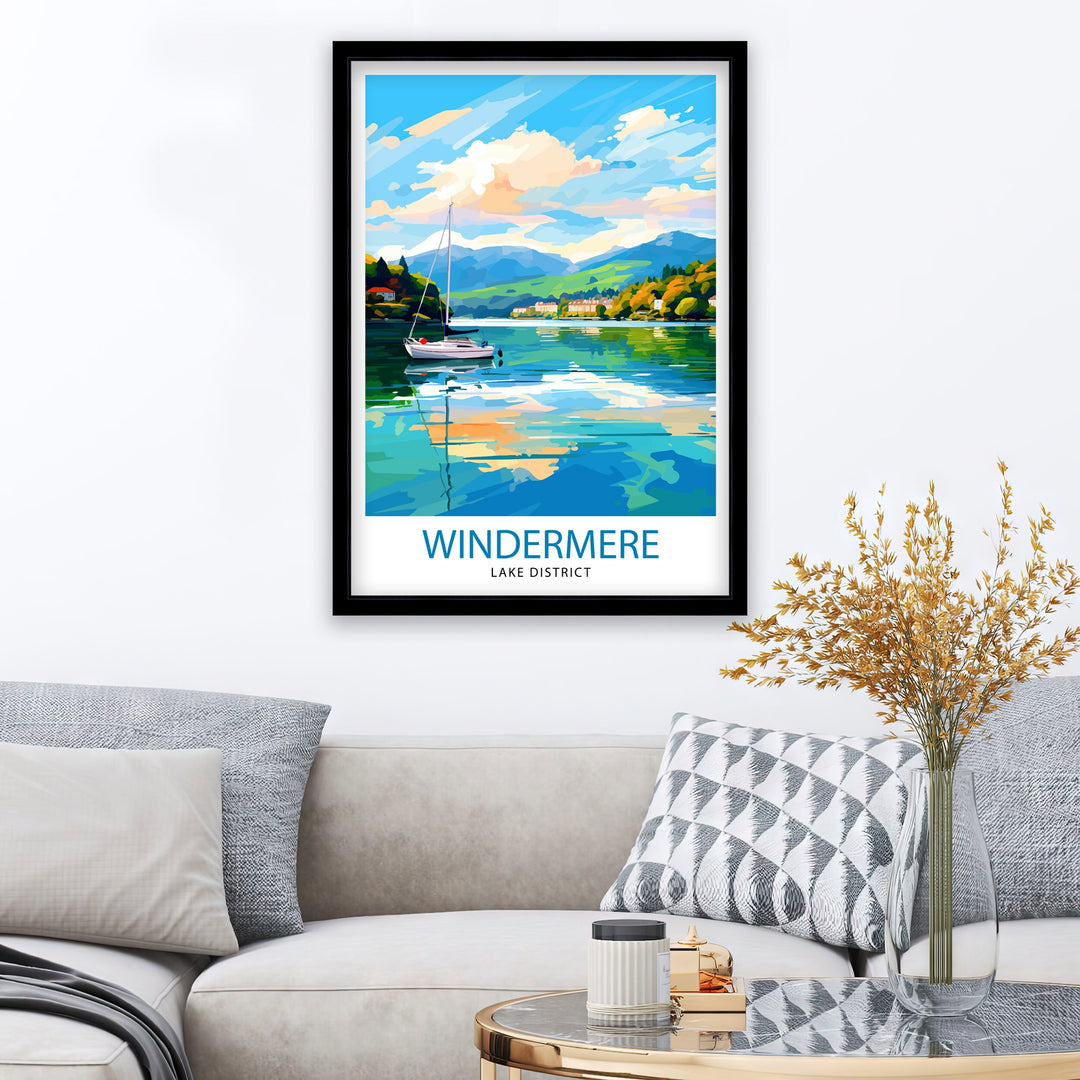 Lake Windermere Travel Print | Lake District Print | Lake District Art | Lake District Poster | The Lake District | Travel Print