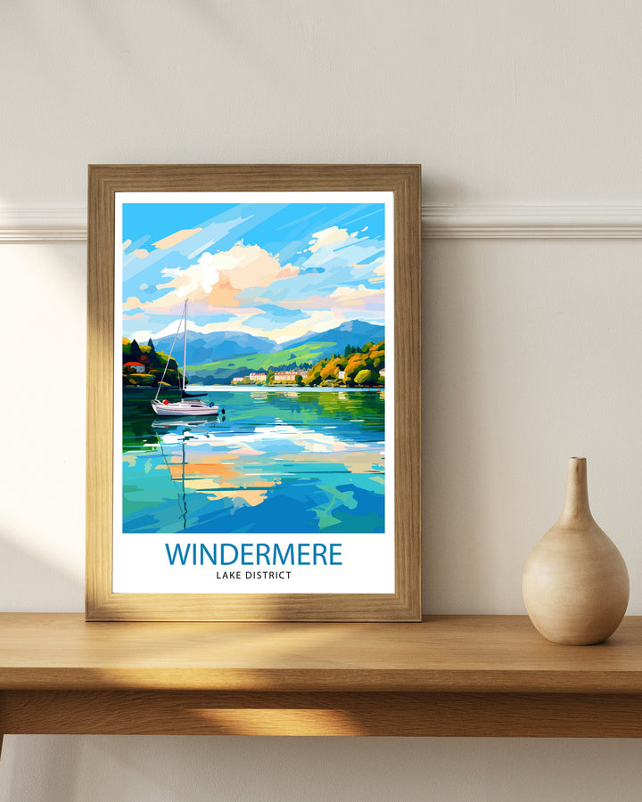 Lake Windermere Travel Print | Lake District Print | Lake District Art | Lake District Poster | The Lake District | Travel Print