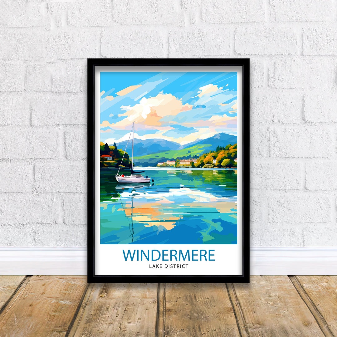 Lake Windermere Travel Print | Lake District Print | Lake District Art | Lake District Poster | The Lake District | Travel Print
