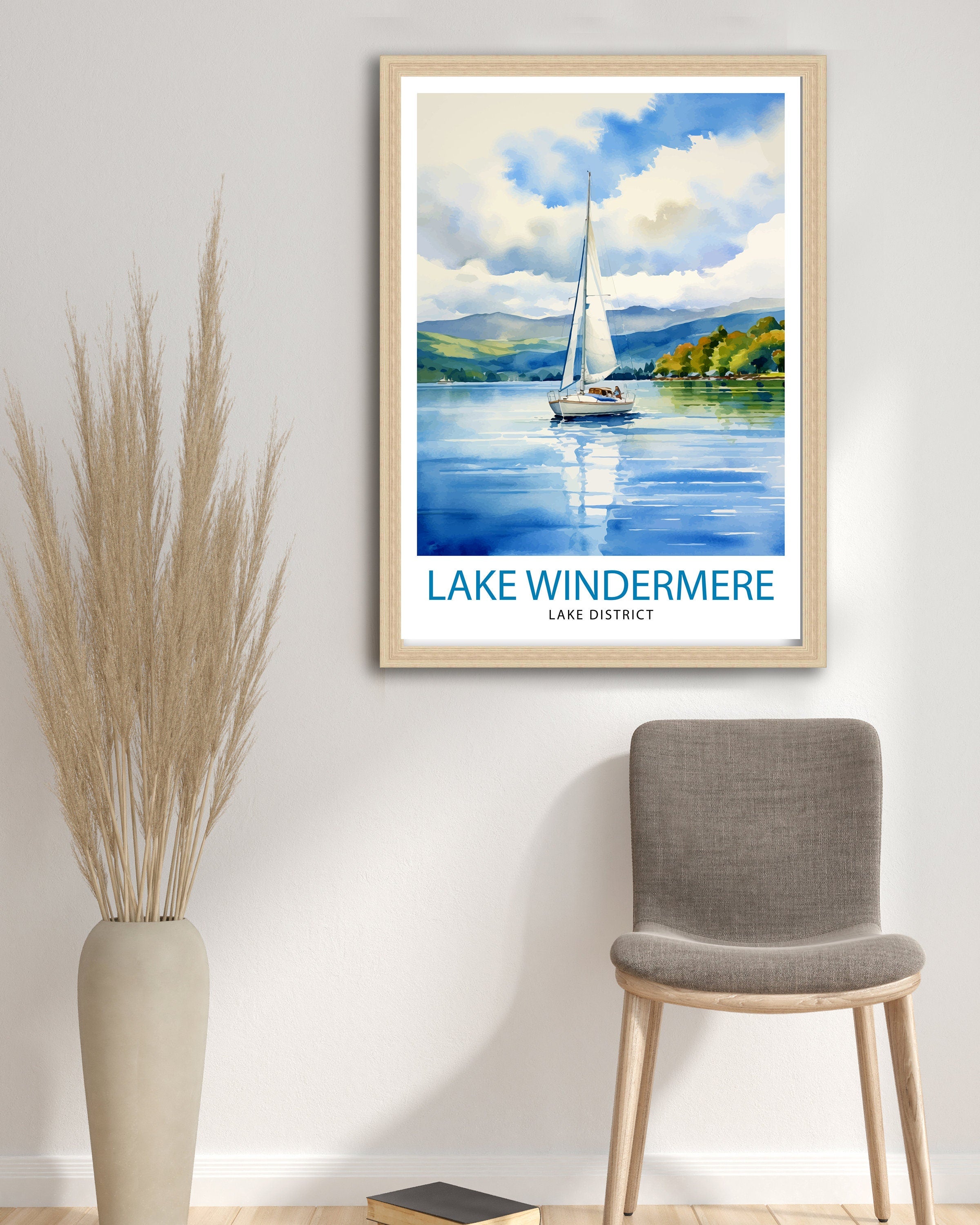 Lake Windermere Travel Print | Lake District Print | Lake District Art | Lake District Poster | The Lake District | Travel Print