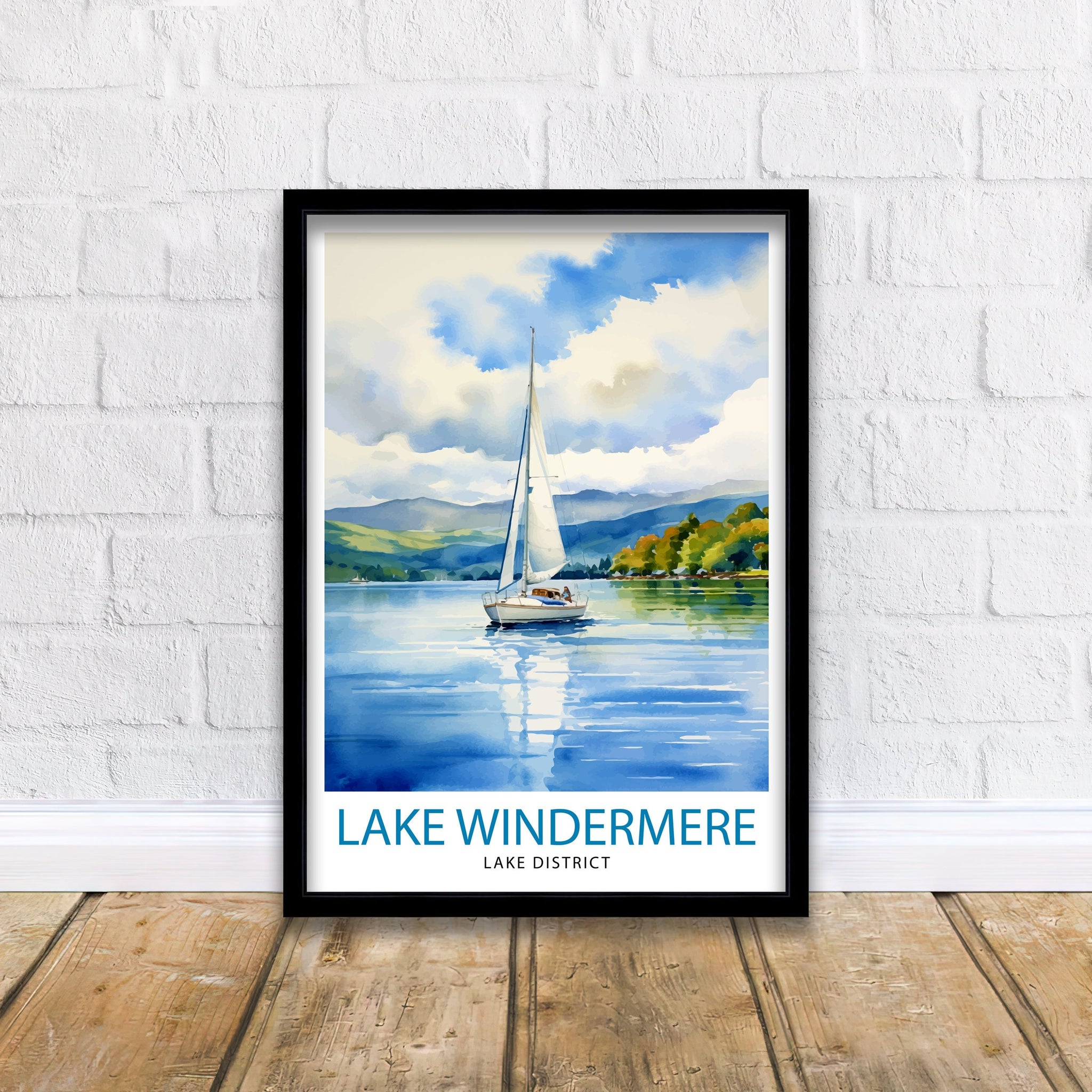 Lake Windermere Travel Print | Lake District Print | Lake District Art | Lake District Poster | The Lake District | Travel Print