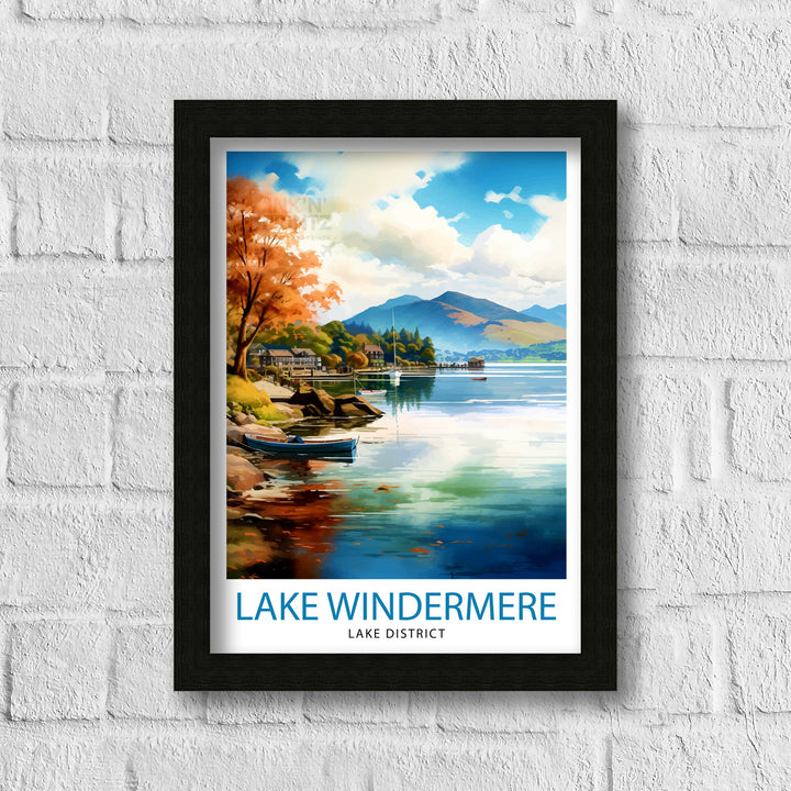 Lake Windermere Travel Print | Lake District Print | Lake District Art | Lake District Poster | The Lake District | Travel Print