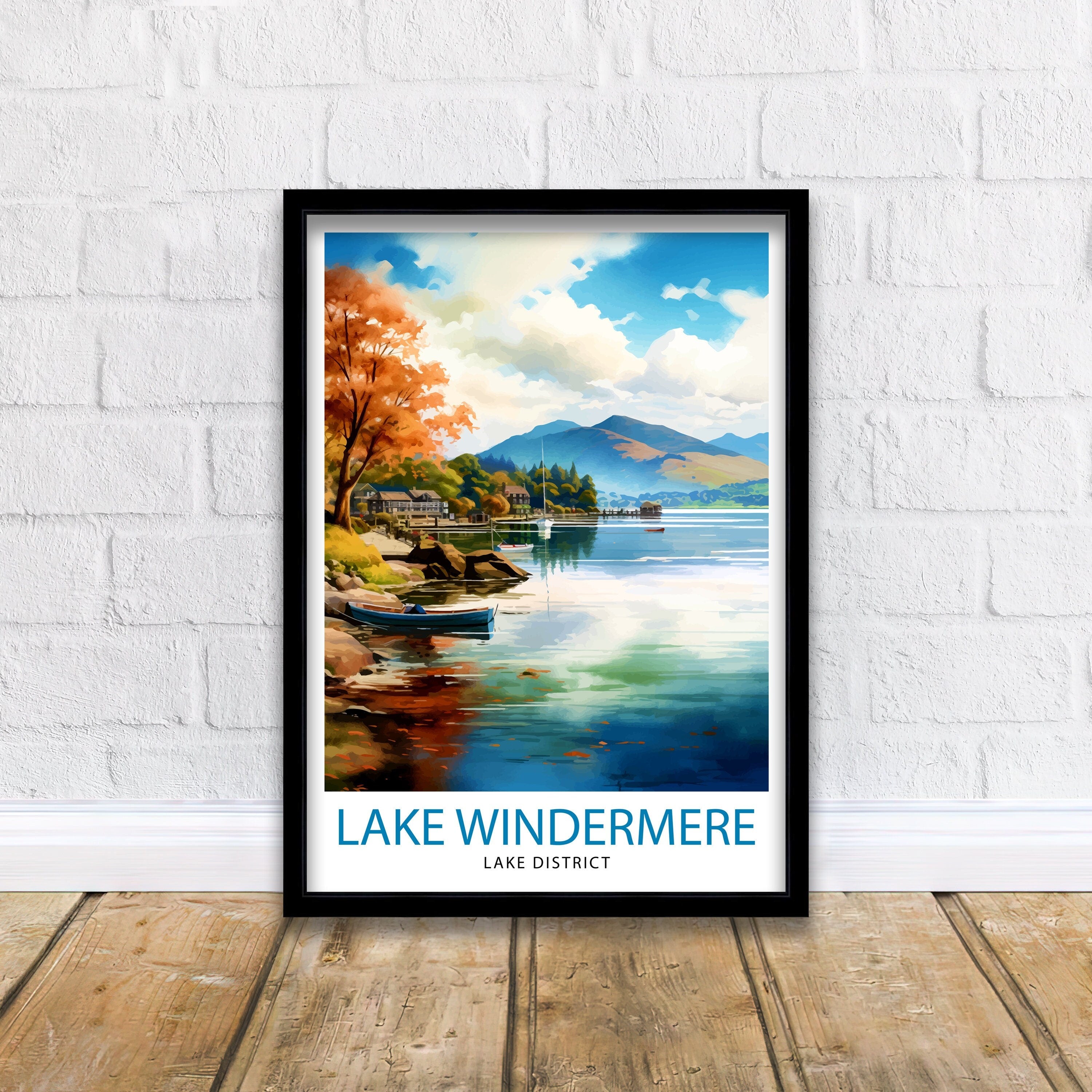 Lake Windermere Travel Print | Lake District Print | Lake District Art | Lake District Poster | The Lake District | Travel Print