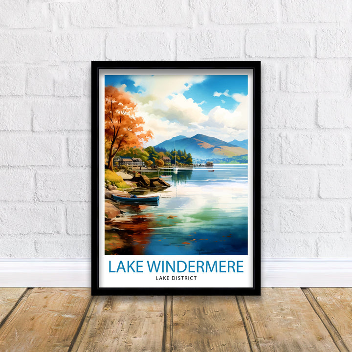 Lake Windermere Travel Print | Lake District Print | Lake District Art | Lake District Poster | The Lake District | Travel Print