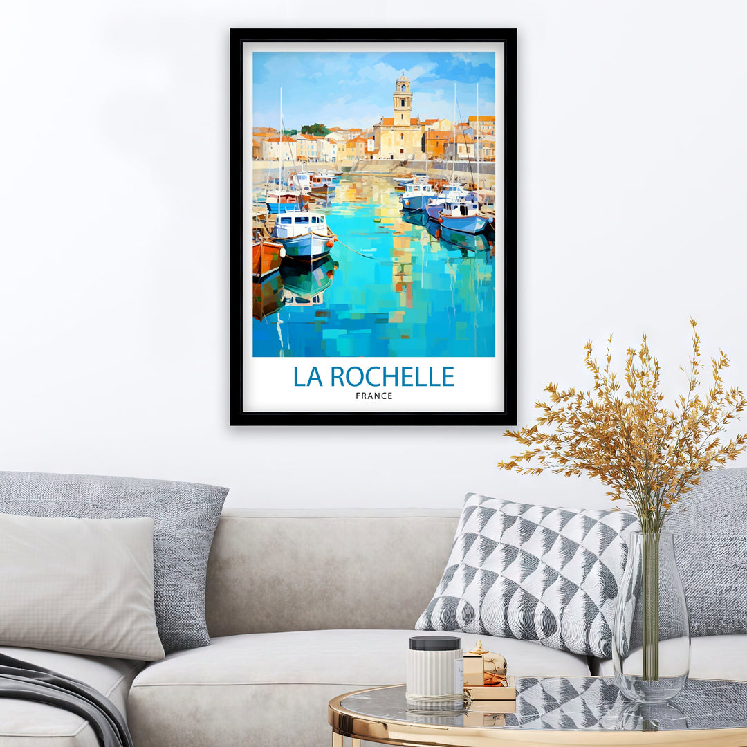 La Rochelle Travel Print La Rochelle Wall Decor France Illustration Travel Poster Gift for La Rochelle Home Decor