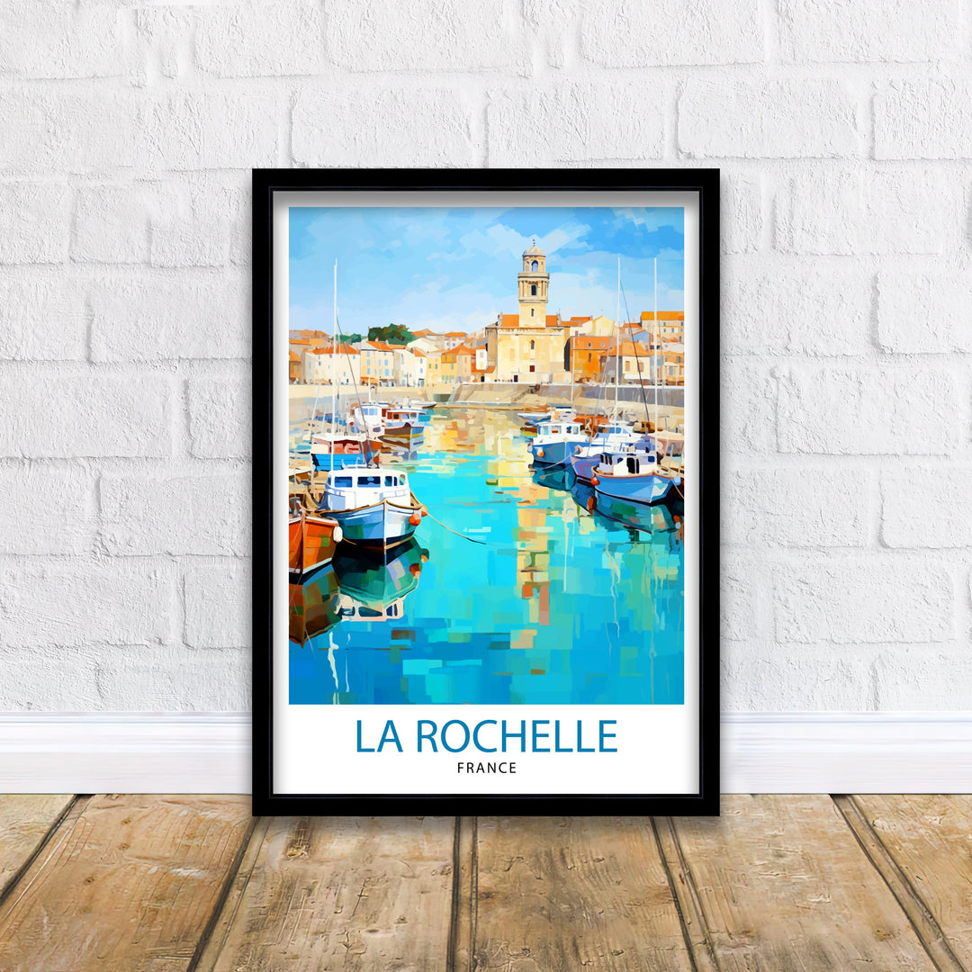 La Rochelle Travel Print La Rochelle Wall Decor France Illustration Travel Poster Gift for La Rochelle Home Decor