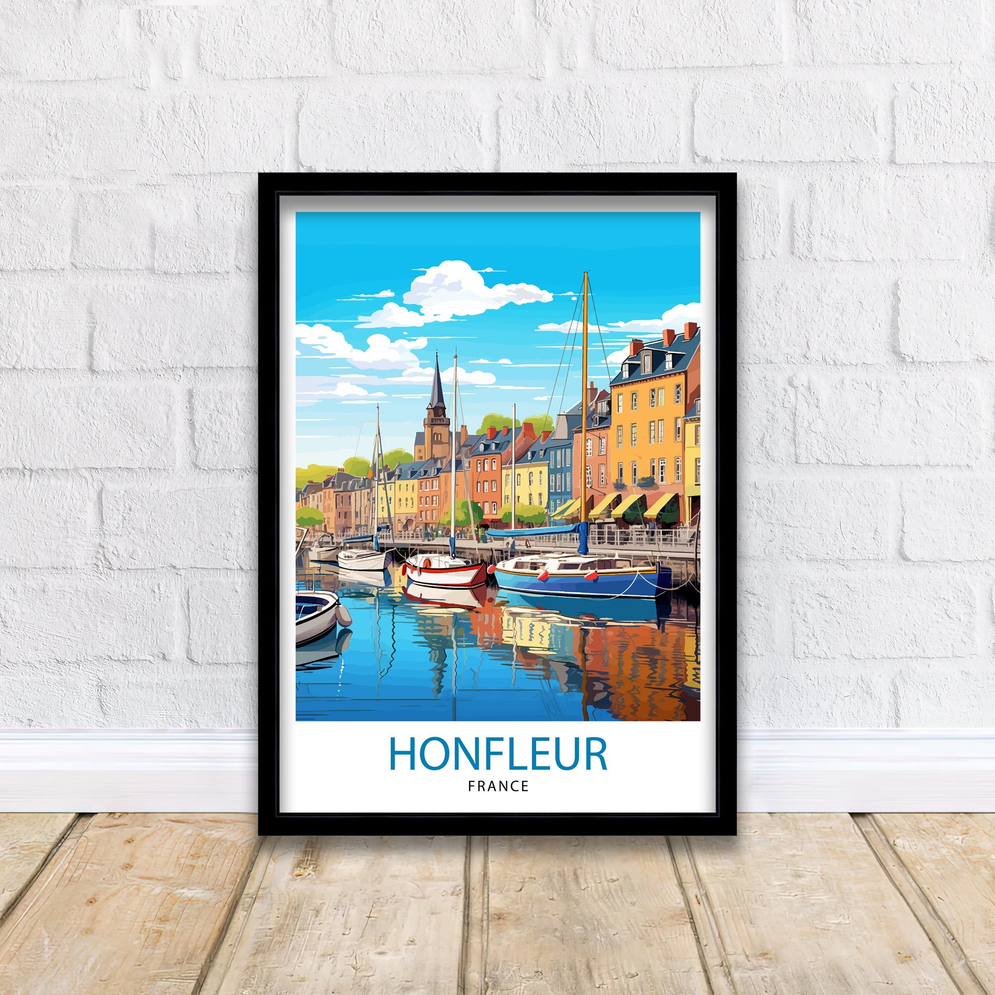 Honfleur France Travel Print Honfleur Wall Decor Honfleur Poster France Travel Prints Honfleur Art Print Honfleur Illustration Honfleur