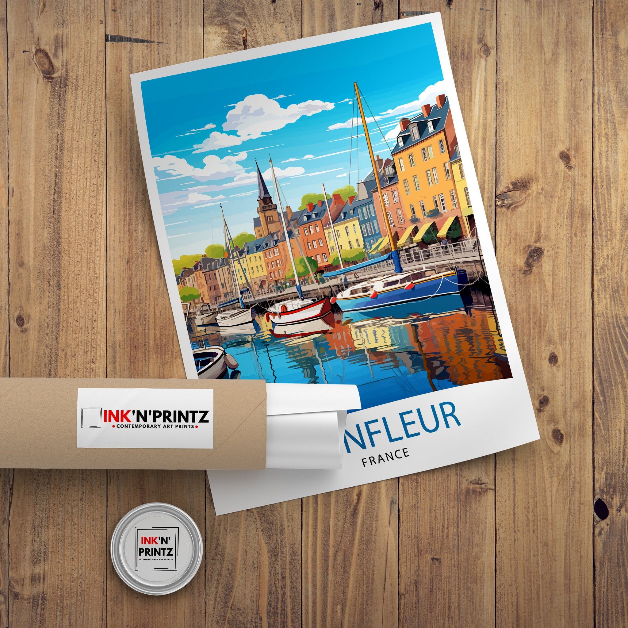 Honfleur France Travel Print Honfleur Wall Decor Honfleur Poster France Travel Prints Honfleur Art Print Honfleur Illustration Honfleur