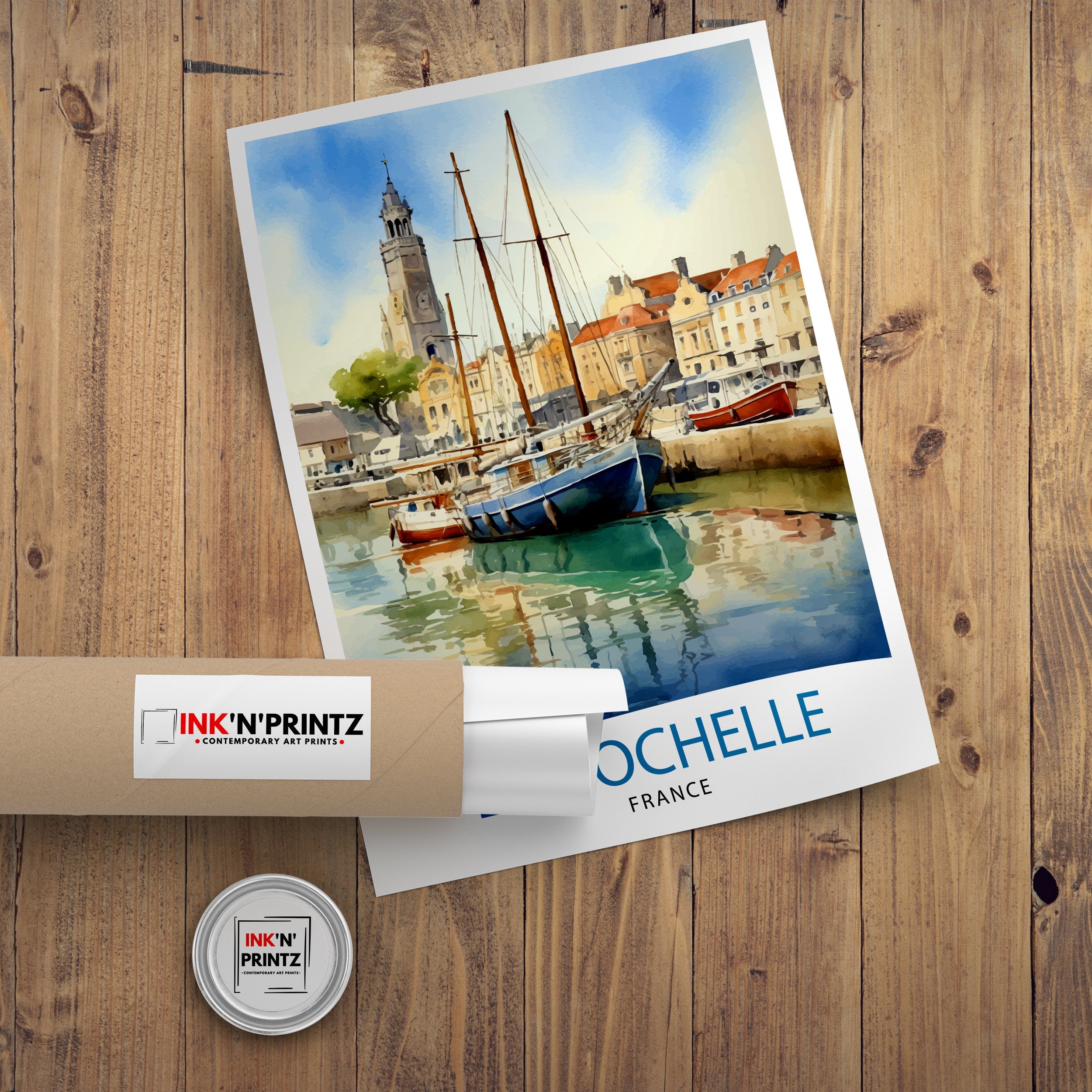 La Rochelle Travel Print La Rochelle Wall Decor France Illustration Travel Poster Gift for La Rochelle Home Decor