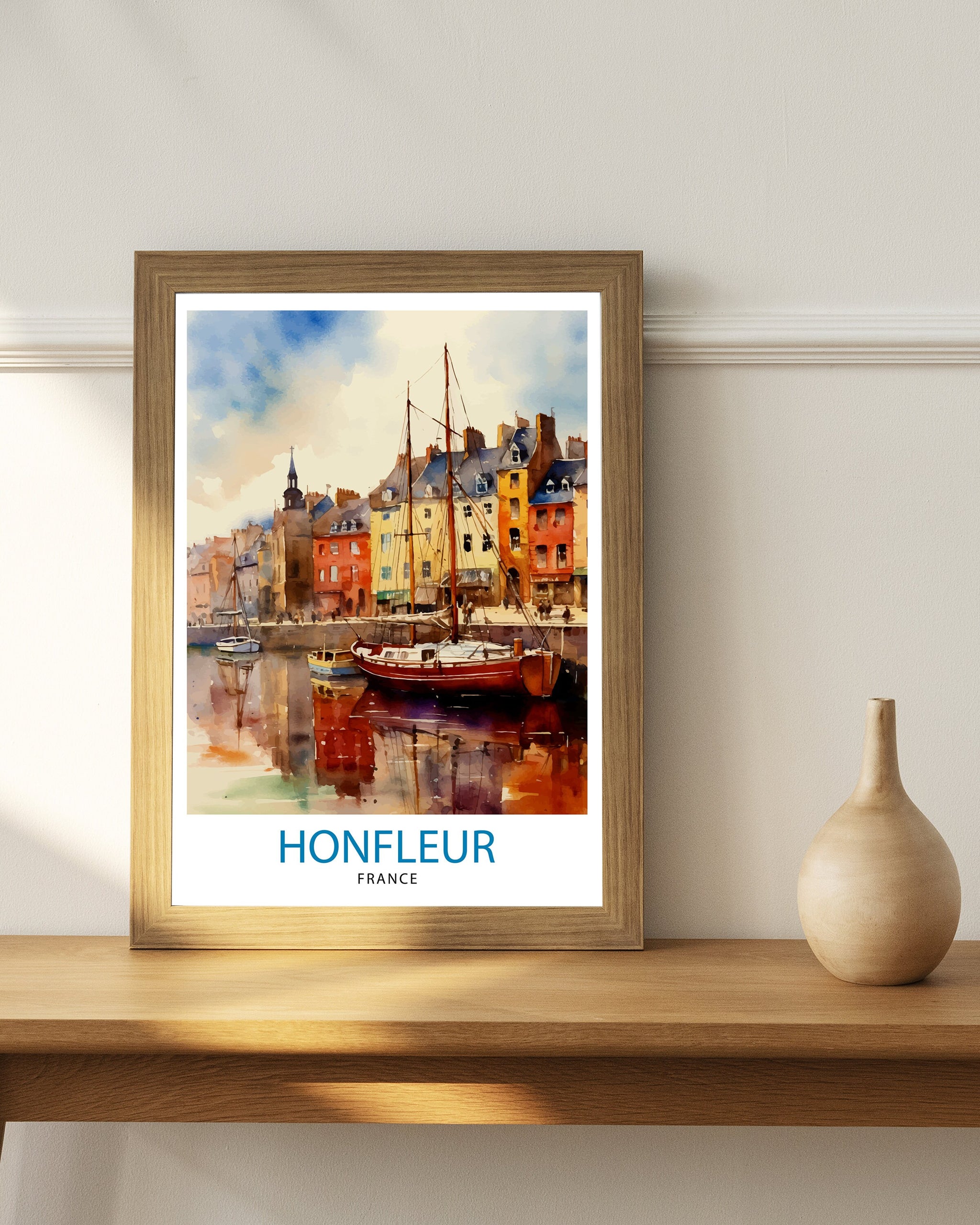 Honfleur France Travel Print Honfleur Wall Decor Honfleur Poster France Travel Prints Honfleur Art Print Honfleur Illustration Honfleur