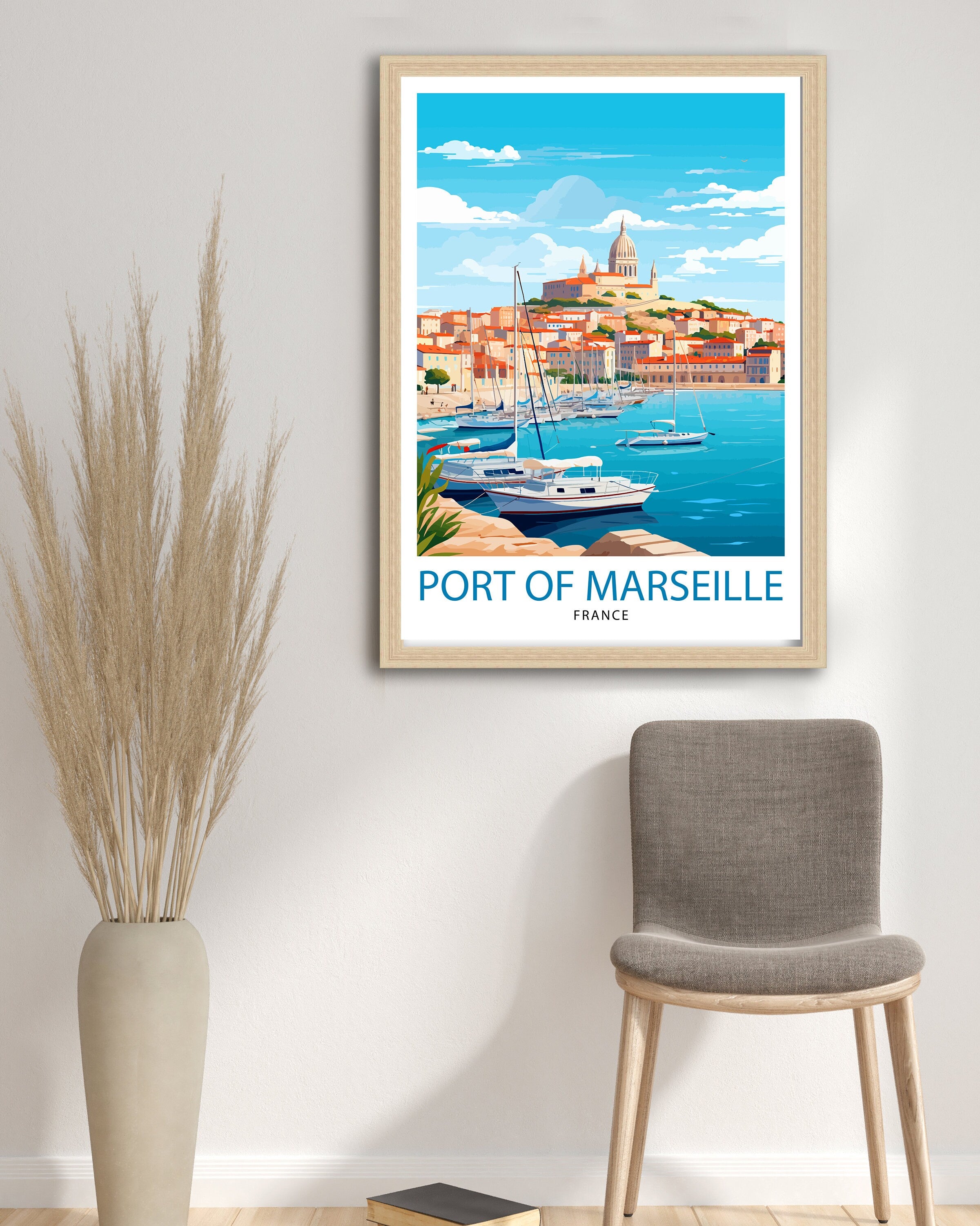 Marseille France Travel Print Marseille Wall Decor Marseille Poster France Travel Prints Marseille Art Print Marseille Illustration