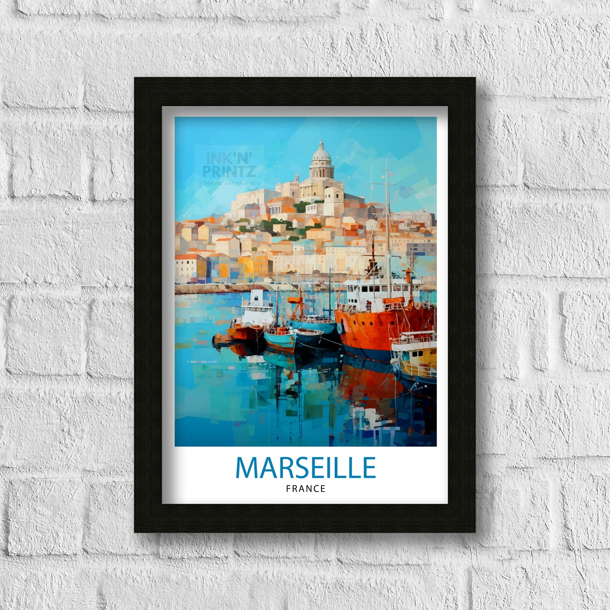 Marseille France Travel Print Marseille Wall Decor Marseille Poster France Travel Prints Marseille Art Print Marseille Illustration