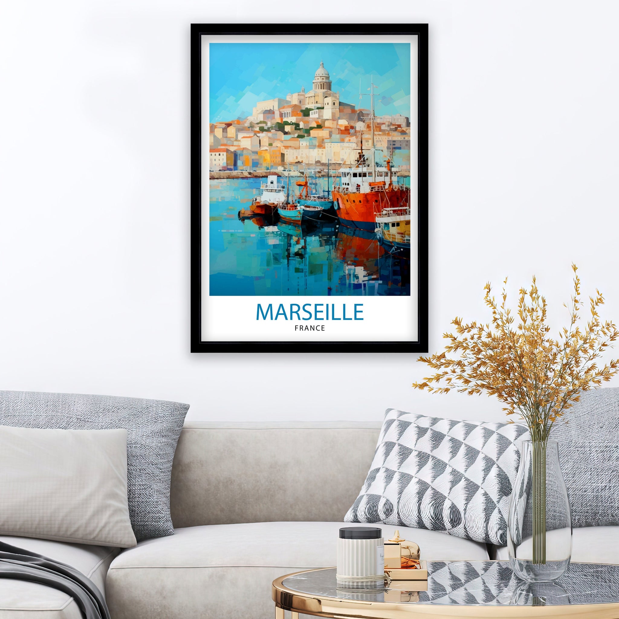 Marseille France Travel Print Marseille Wall Decor Marseille Poster France Travel Prints Marseille Art Print Marseille Illustration
