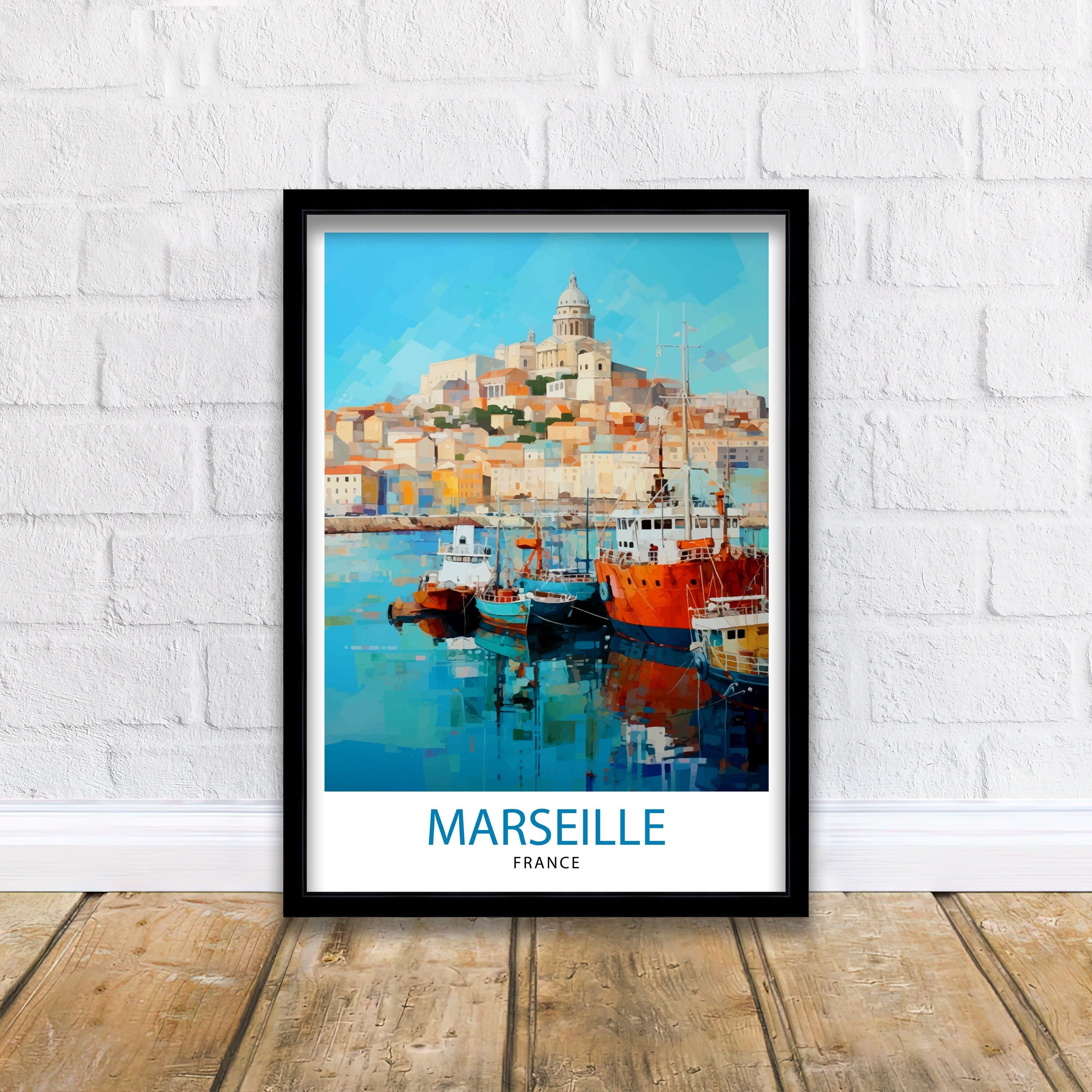 Marseille France Travel Print Marseille Wall Decor Marseille Poster France Travel Prints Marseille Art Print Marseille Illustration