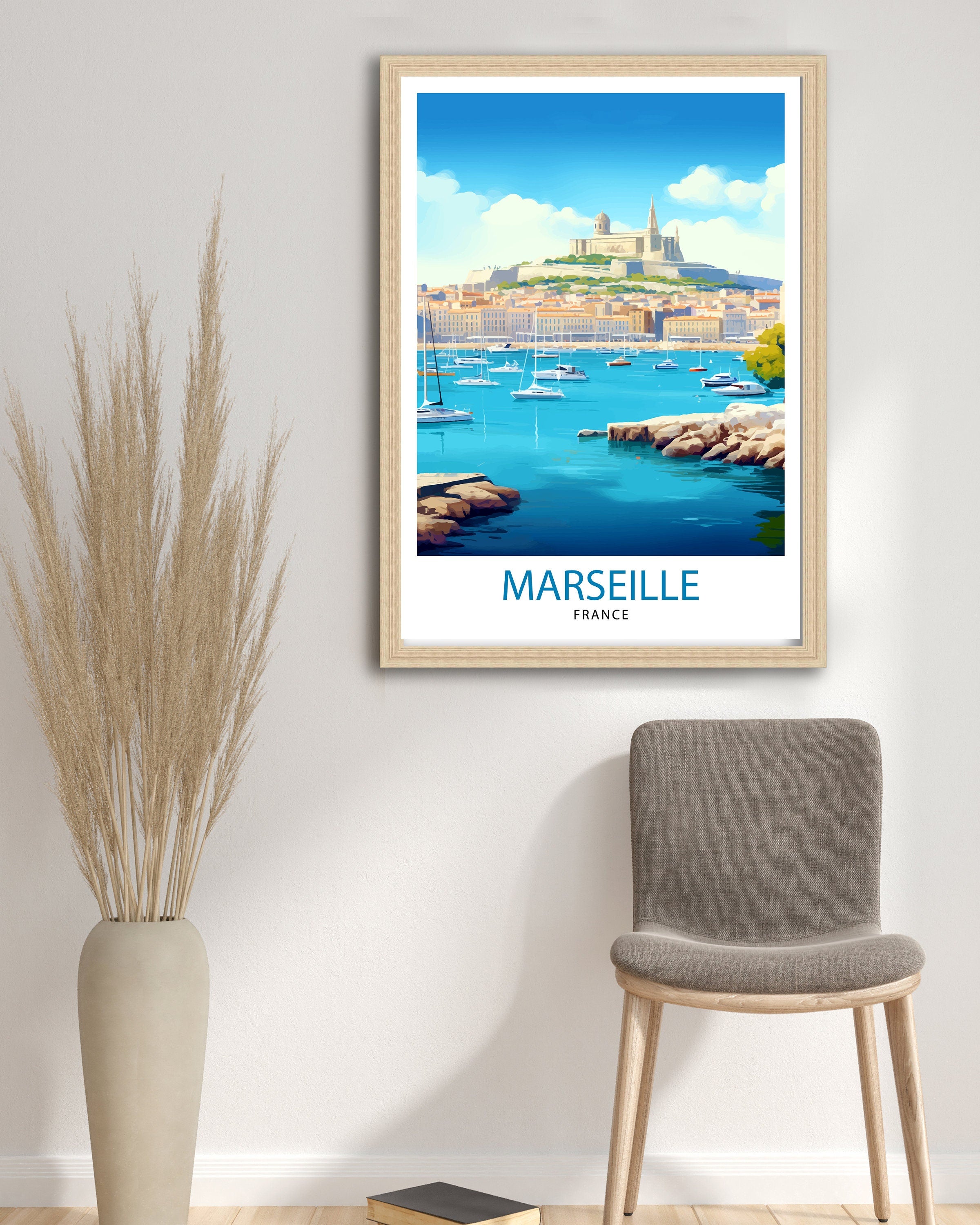 Marseille France Travel Print Marseille Wall Decor Marseille Poster France Travel Prints Marseille Art Print Marseille Illustration