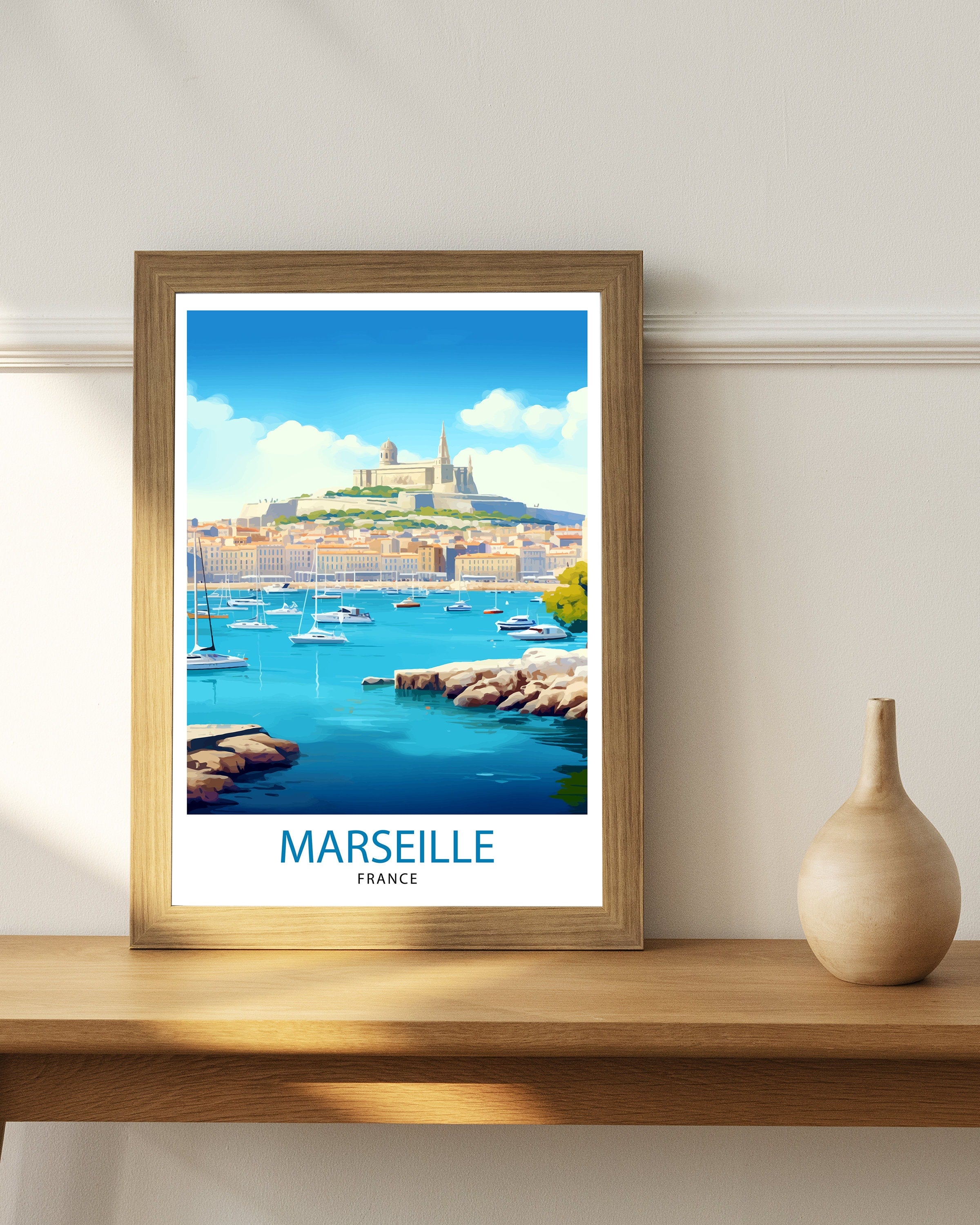 Marseille France Travel Print Marseille Wall Decor Marseille Poster France Travel Prints Marseille Art Print Marseille Illustration