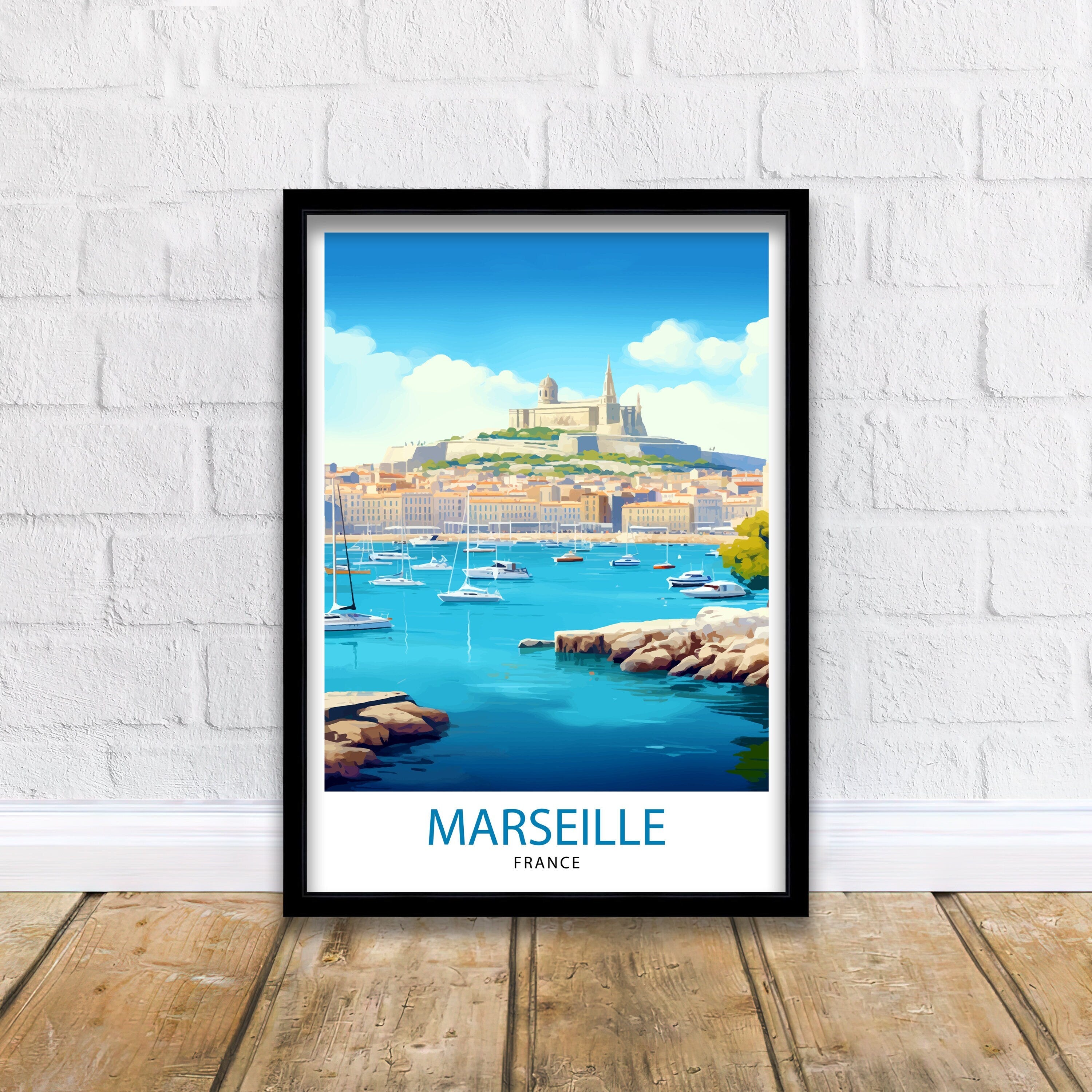 Marseille France Travel Print Marseille Wall Decor Marseille Poster France Travel Prints Marseille Art Print Marseille Illustration
