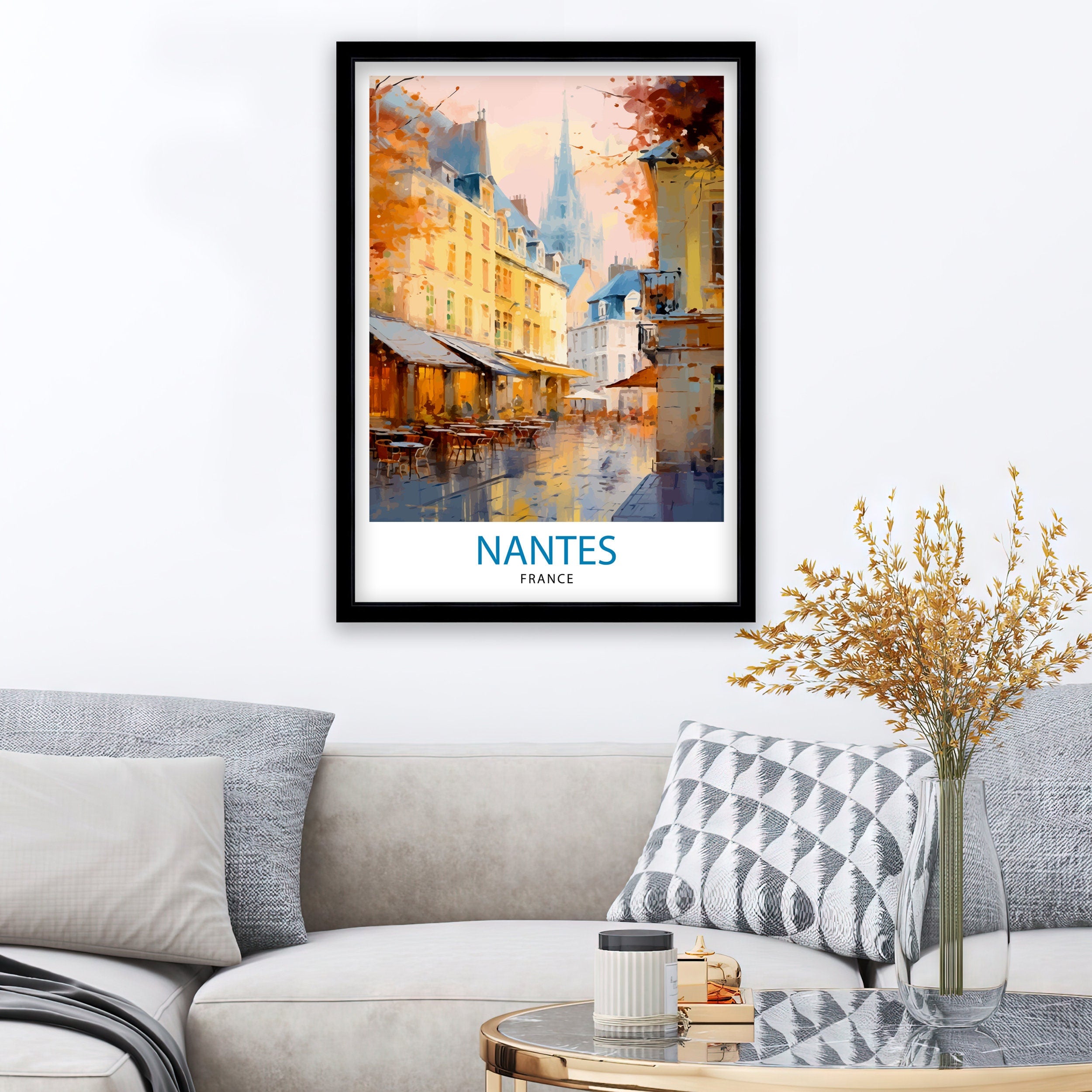 Nantes France Travel Print Nantes Wall Decor Nantes Illustration Nantes Travel Poster Gift For Nantes France Home Decor