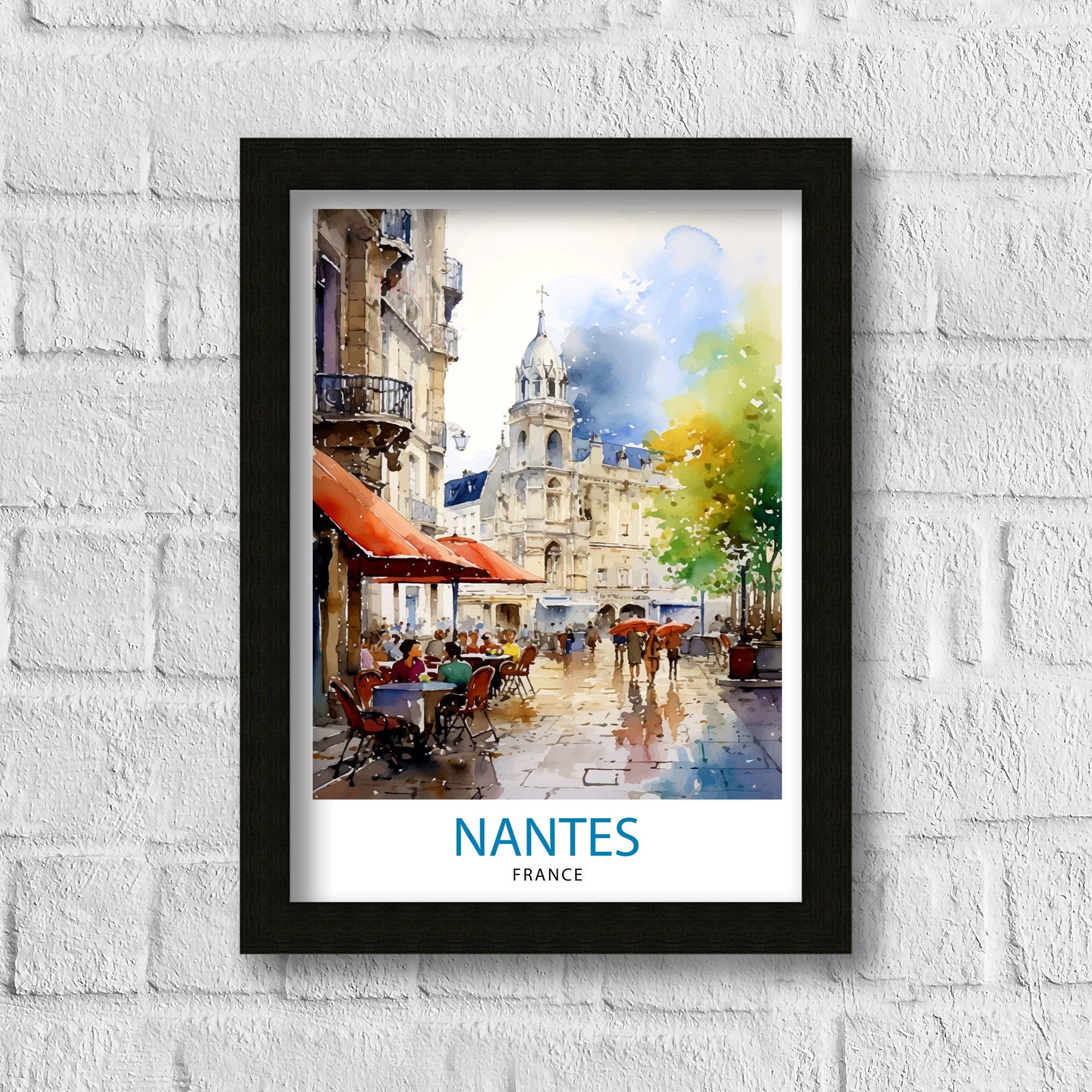 Nantes France Travel Print Nantes Wall Decor Nantes Illustration Nantes Travel Poster Gift For Nantes France Home Decor