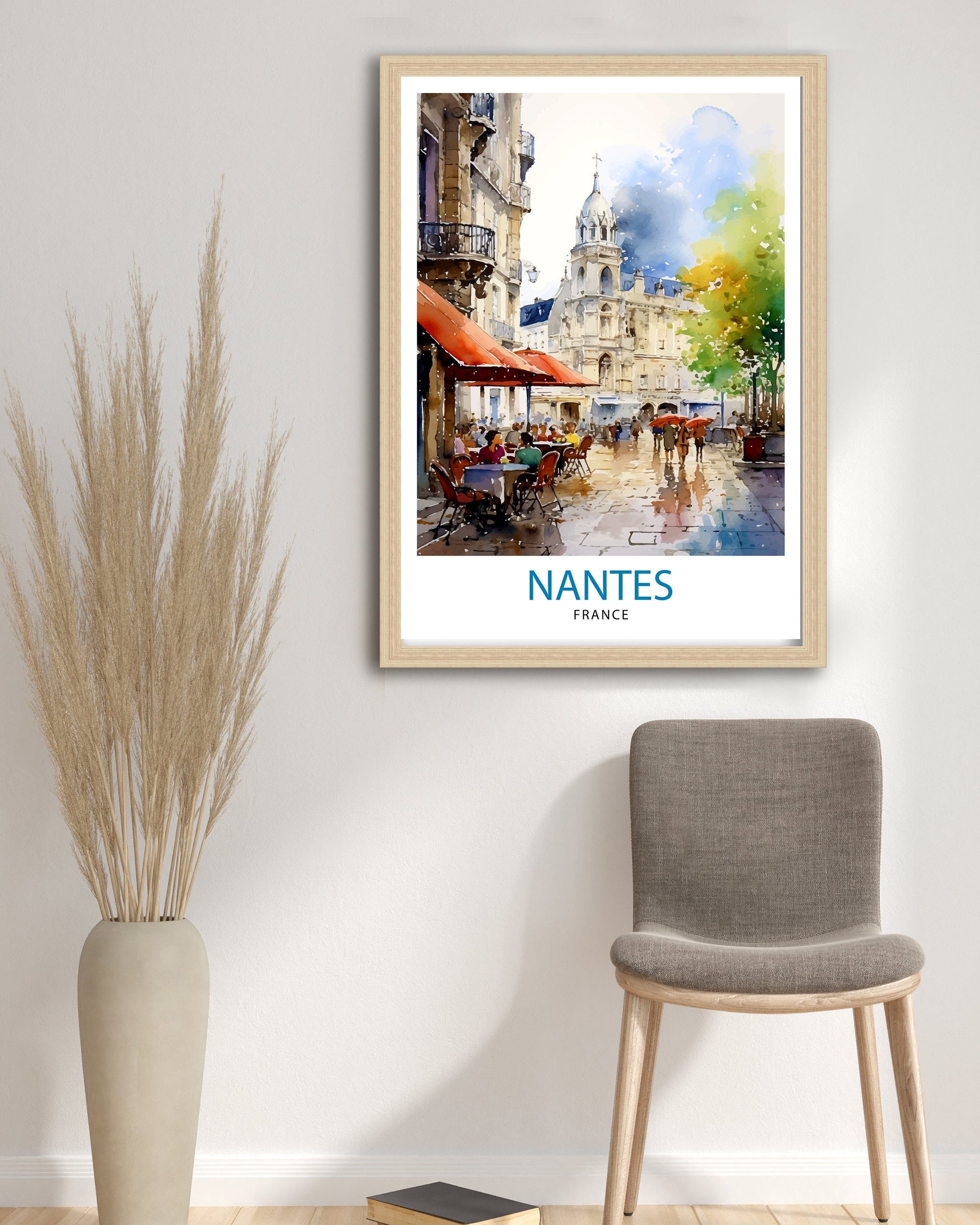 Nantes France Travel Print Nantes Wall Decor Nantes Illustration Nantes Travel Poster Gift For Nantes France Home Decor