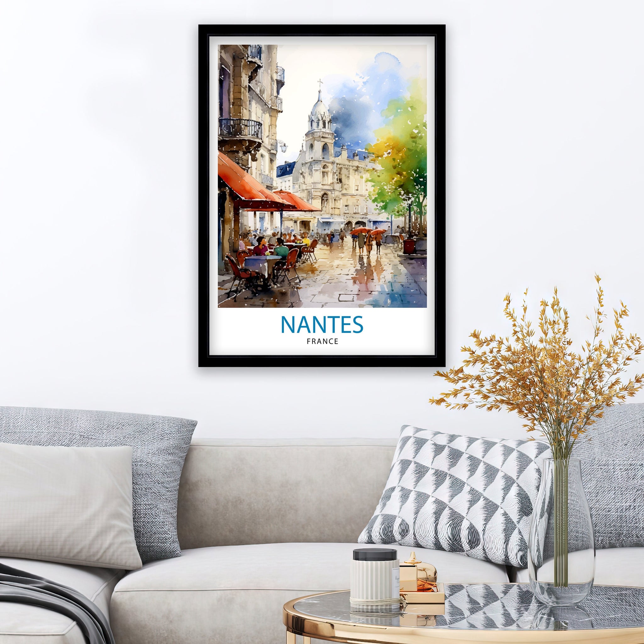 Nantes France Travel Print Nantes Wall Decor Nantes Illustration Nantes Travel Poster Gift For Nantes France Home Decor