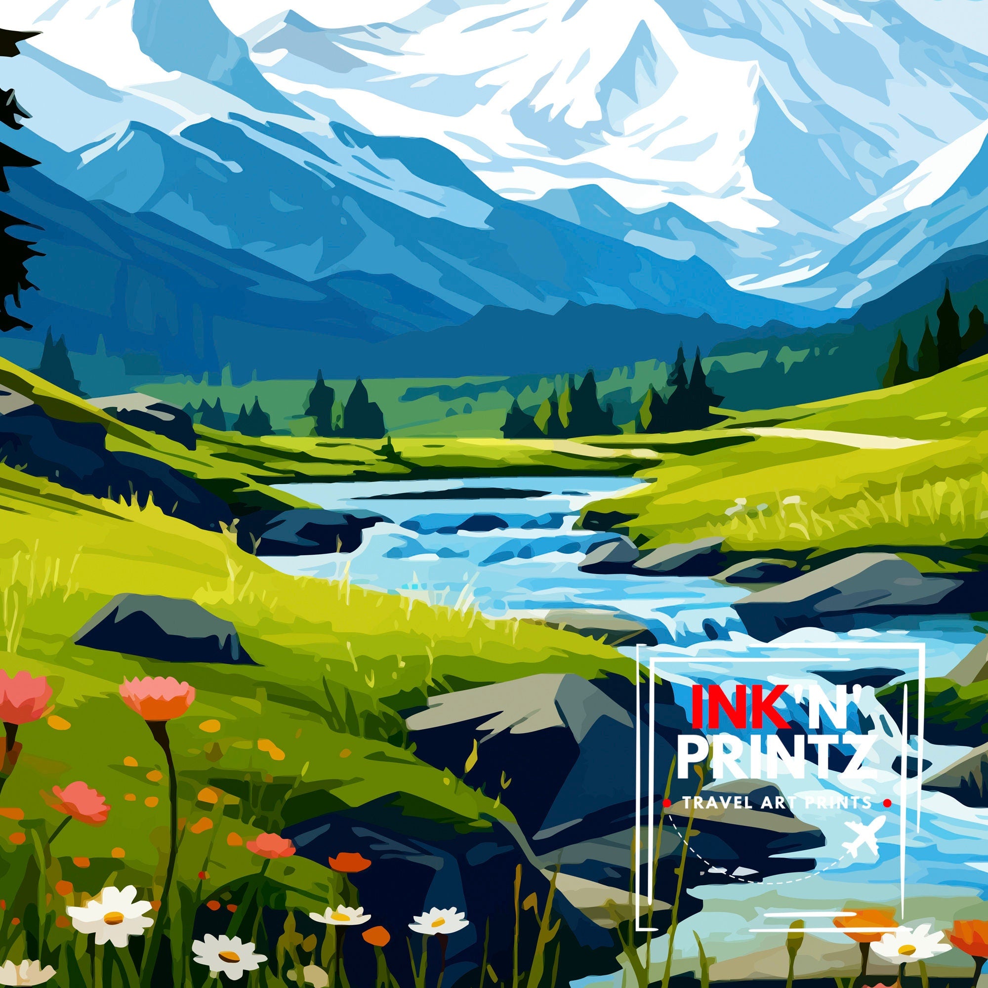 Mont Blanc France Travel Print