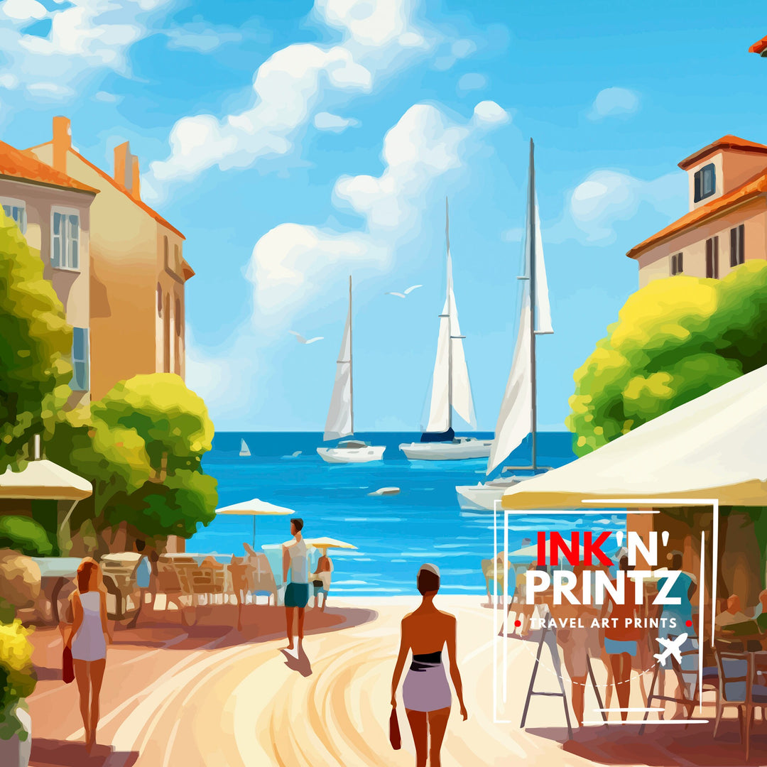 St. Tropez France Travel Poster St. Tropez