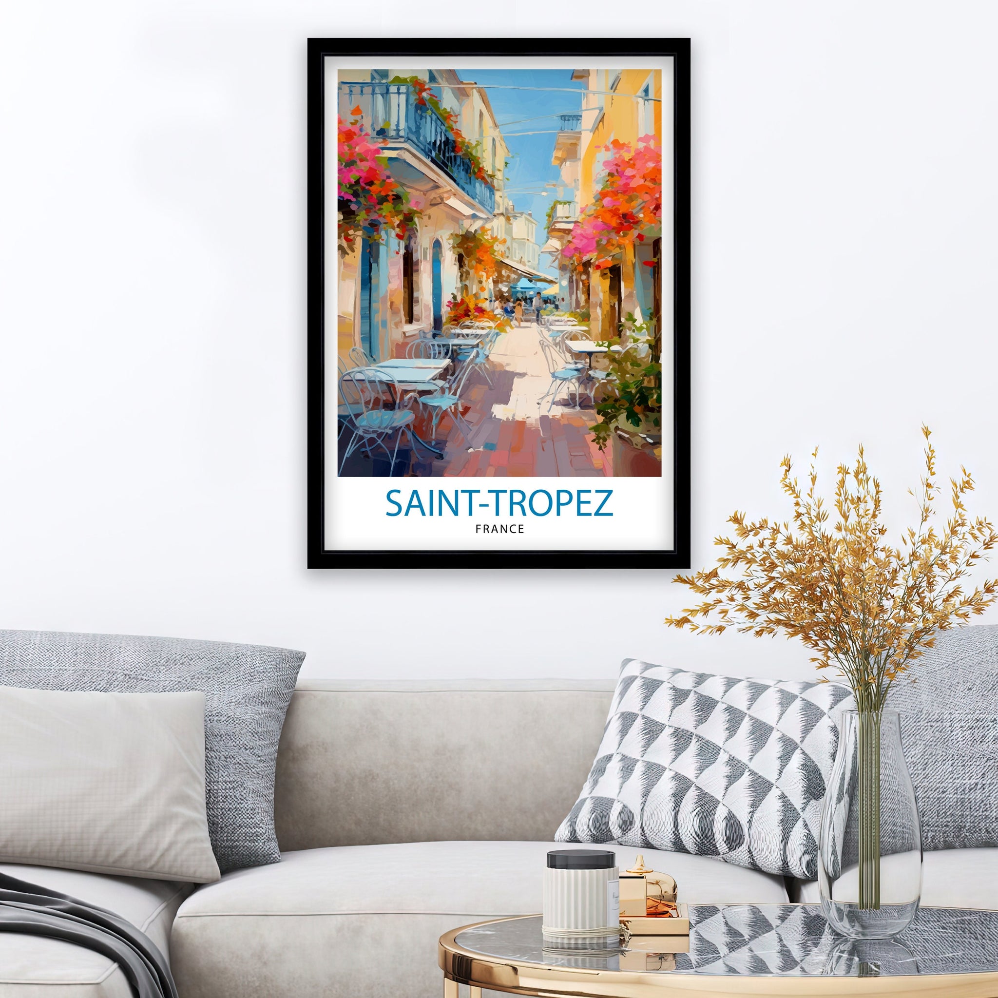 St. Tropez France Travel Print St. Tropez Wall Decor St. Tropez Poster French Riviera Travel Prints St. Tropez Art Print St. Tropez