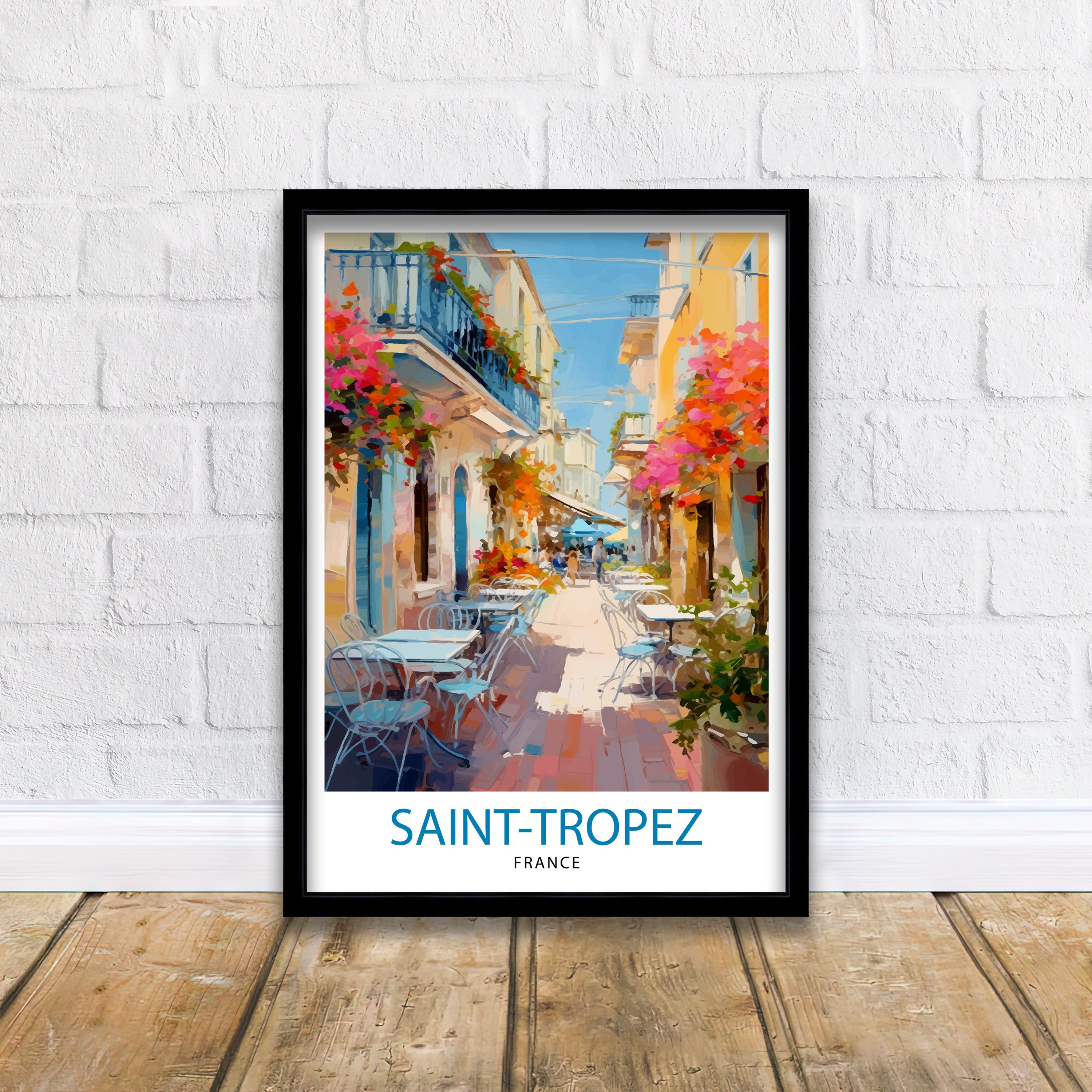 St. Tropez France Travel Print St. Tropez Wall Decor St. Tropez Poster French Riviera Travel Prints St. Tropez Art Print St. Tropez