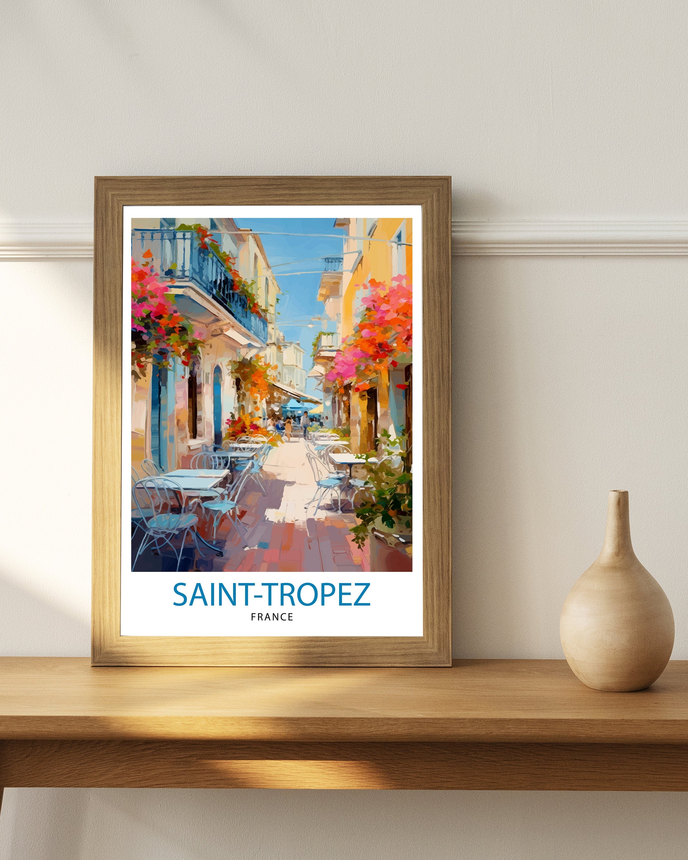 St. Tropez France Travel Print St. Tropez Wall Decor St. Tropez Poster French Riviera Travel Prints St. Tropez Art Print St. Tropez