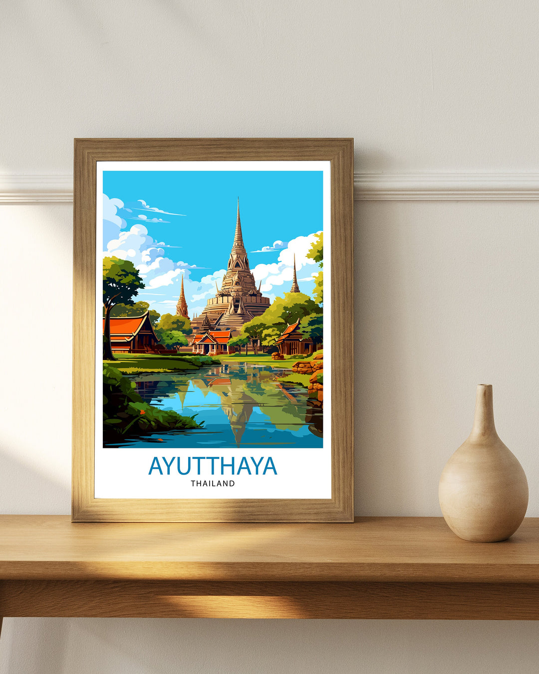 Ayutthaya Thailand Travel Poster Ayutthaya