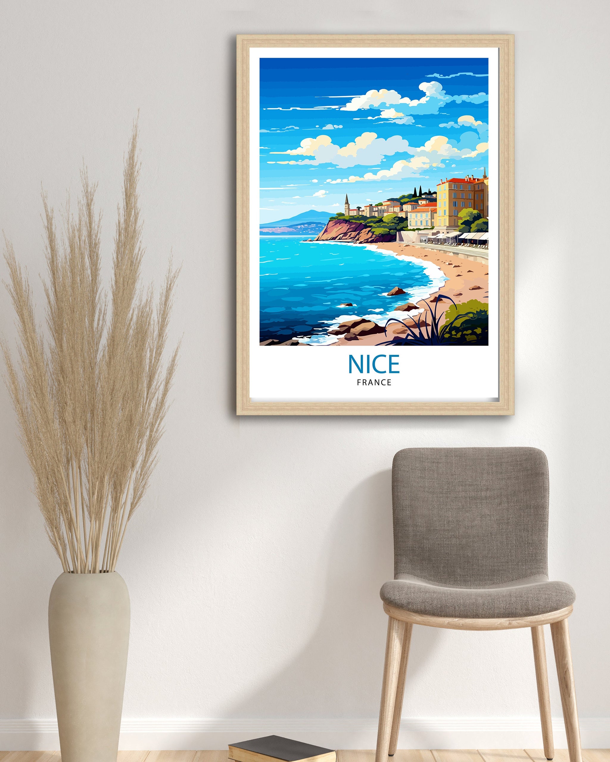 Nice France Travel Print Nice Wall Art Nice Poster French Riviera Decor Nice Art Print Nice Illustration Nice Wall Decor France Print Nice
