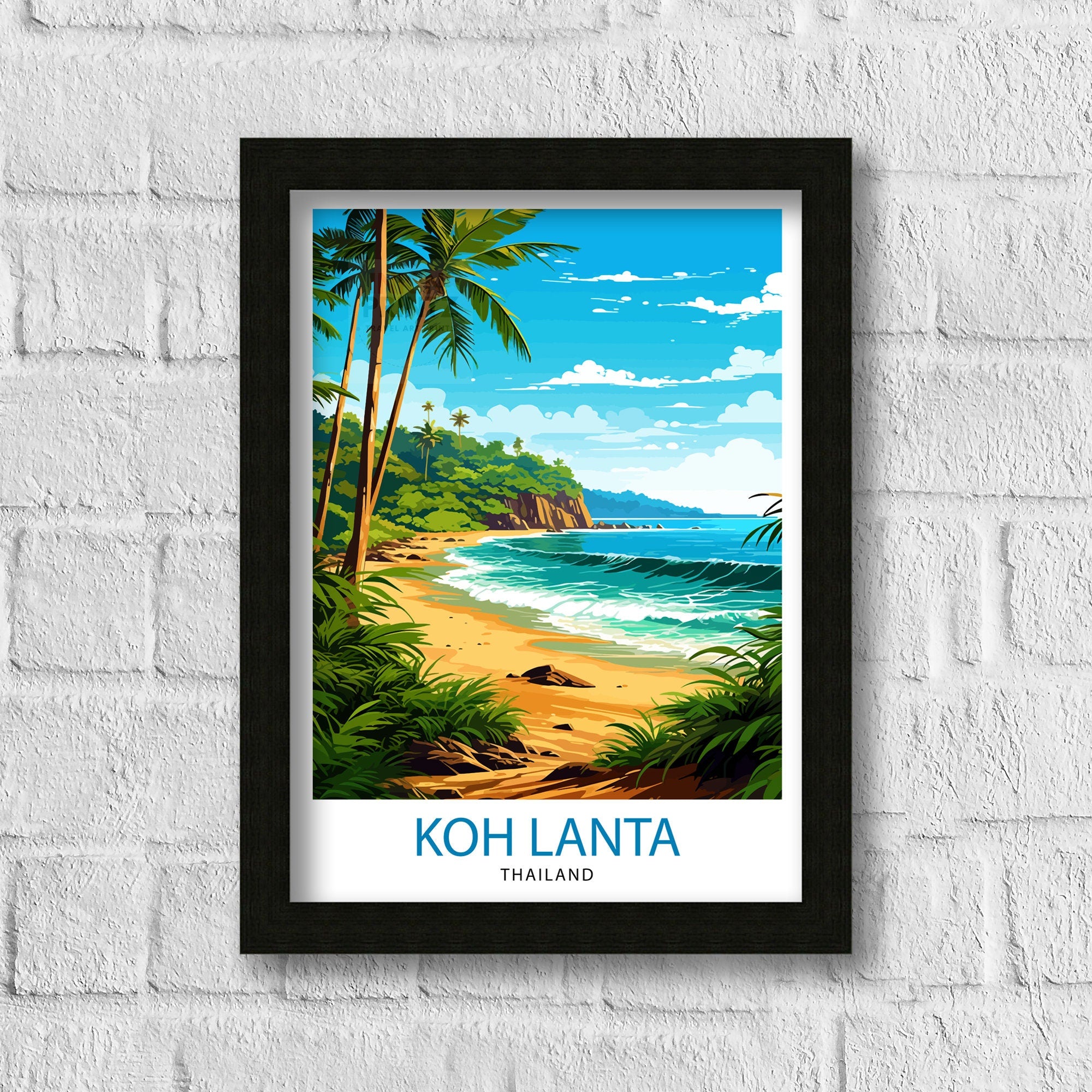 Koh Lanta Thailand Travel Print Beach Wall Decor Tropical Island Poster Thailand Travel Prints Koh Lanta Art Print Island Paradise