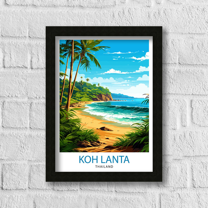 Koh Lanta Thailand Travel Poster Beach