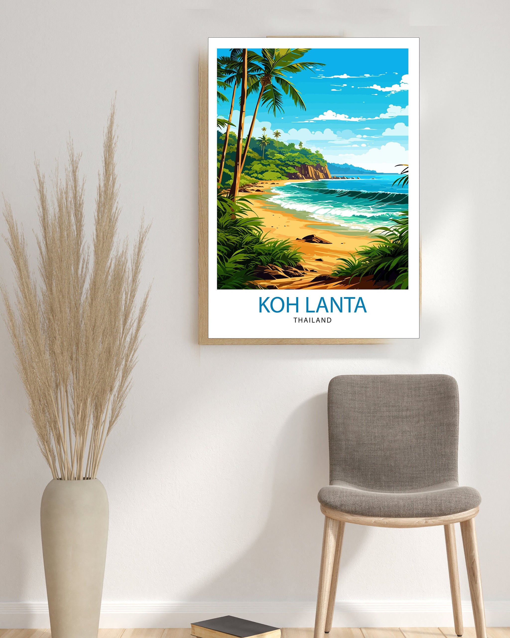 Koh Lanta Thailand Travel Print Beach Wall Decor Tropical Island Poster Thailand Travel Prints Koh Lanta Art Print Island Paradise