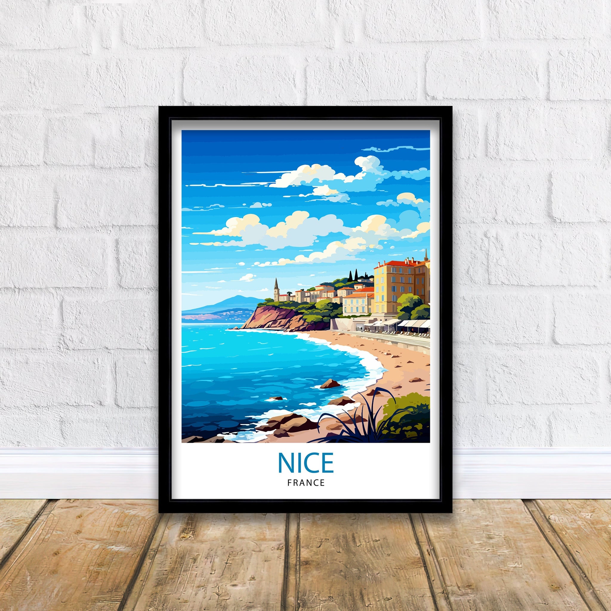 Nice France Travel Print Nice Wall Art Nice Poster French Riviera Decor Nice Art Print Nice Illustration Nice Wall Decor France Print Nice