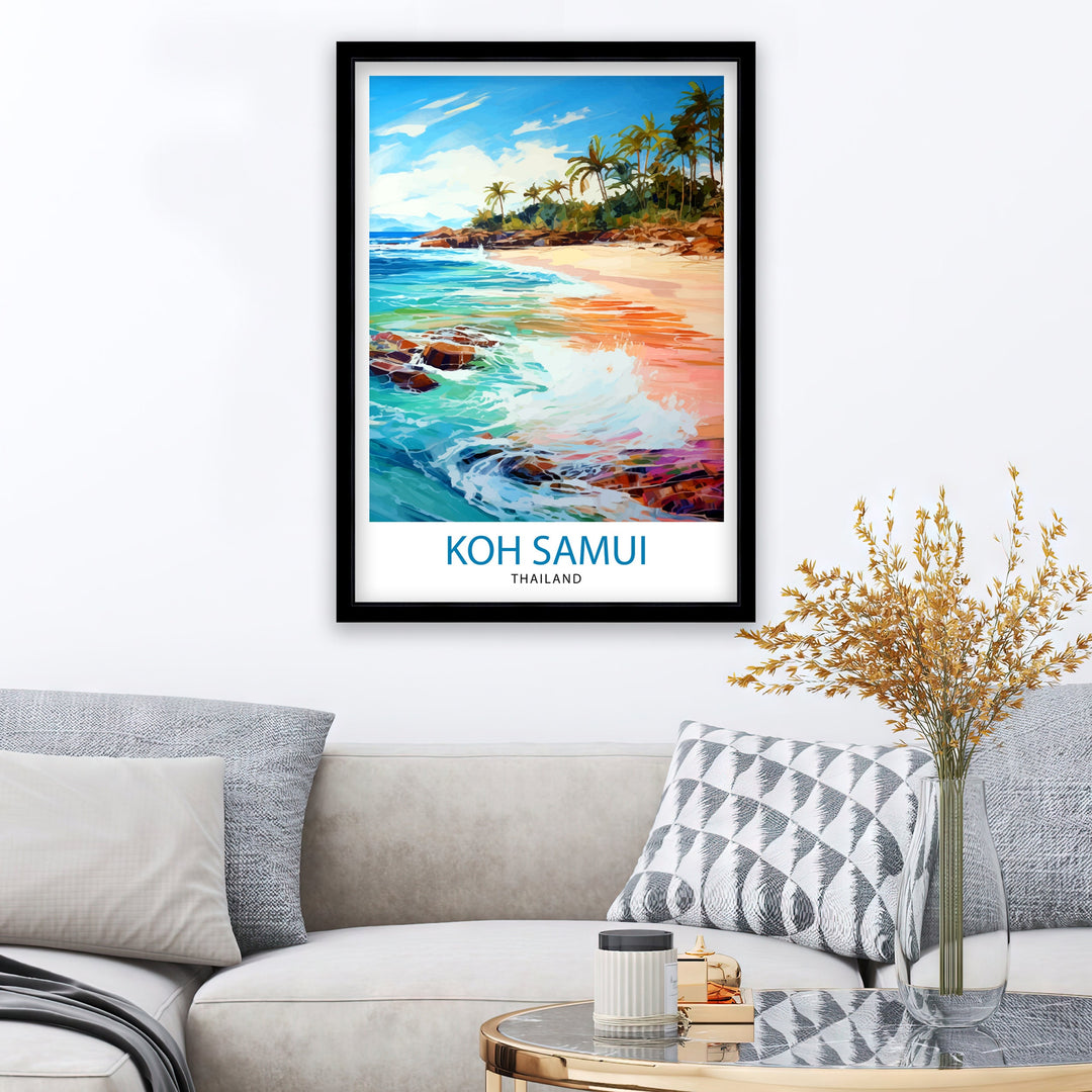 Koh Samui Thailand Travel Poster Tropical