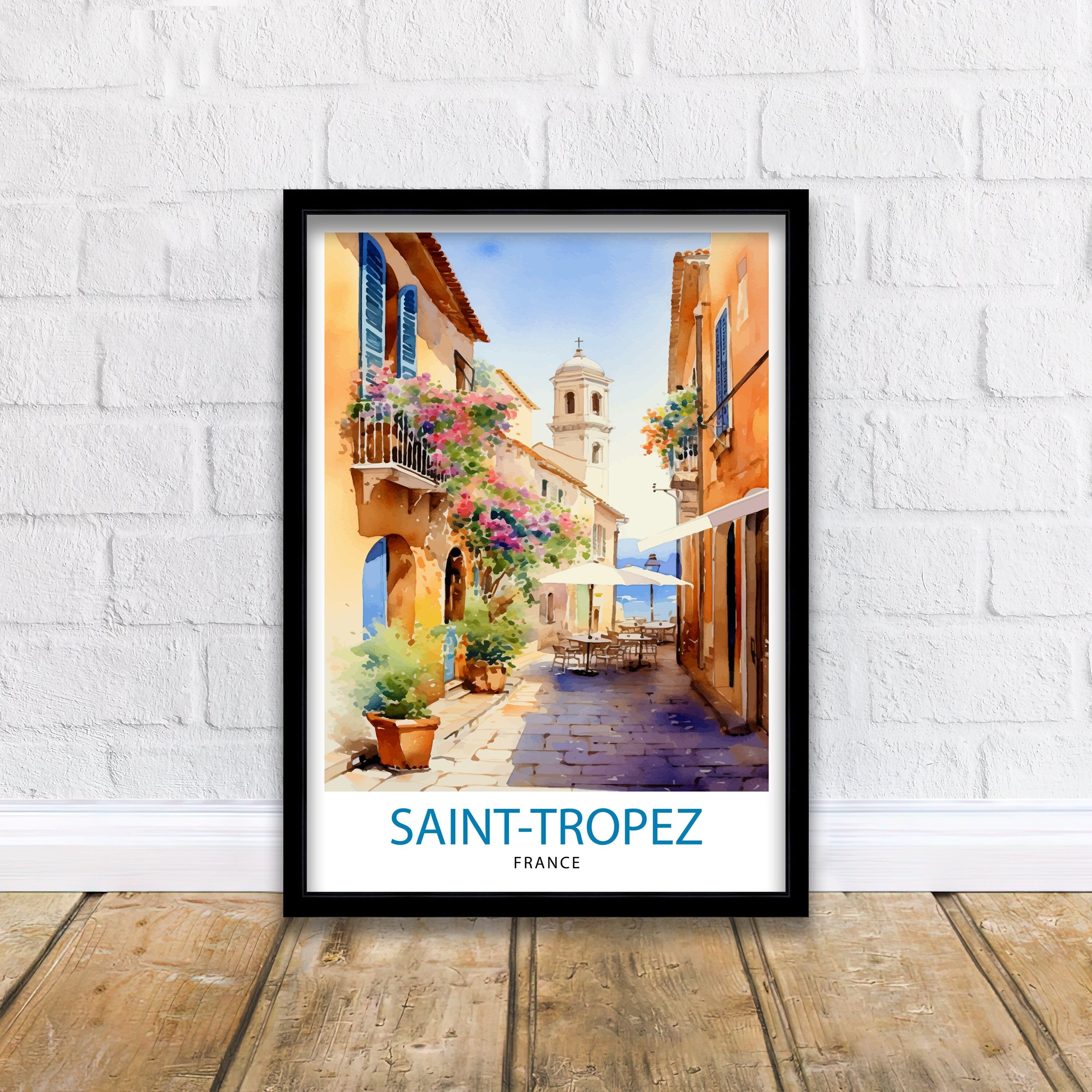 St. Tropez France Travel Print St. Tropez Wall Decor St. Tropez Poster French Riviera Travel Prints St. Tropez Art Print St. Tropez