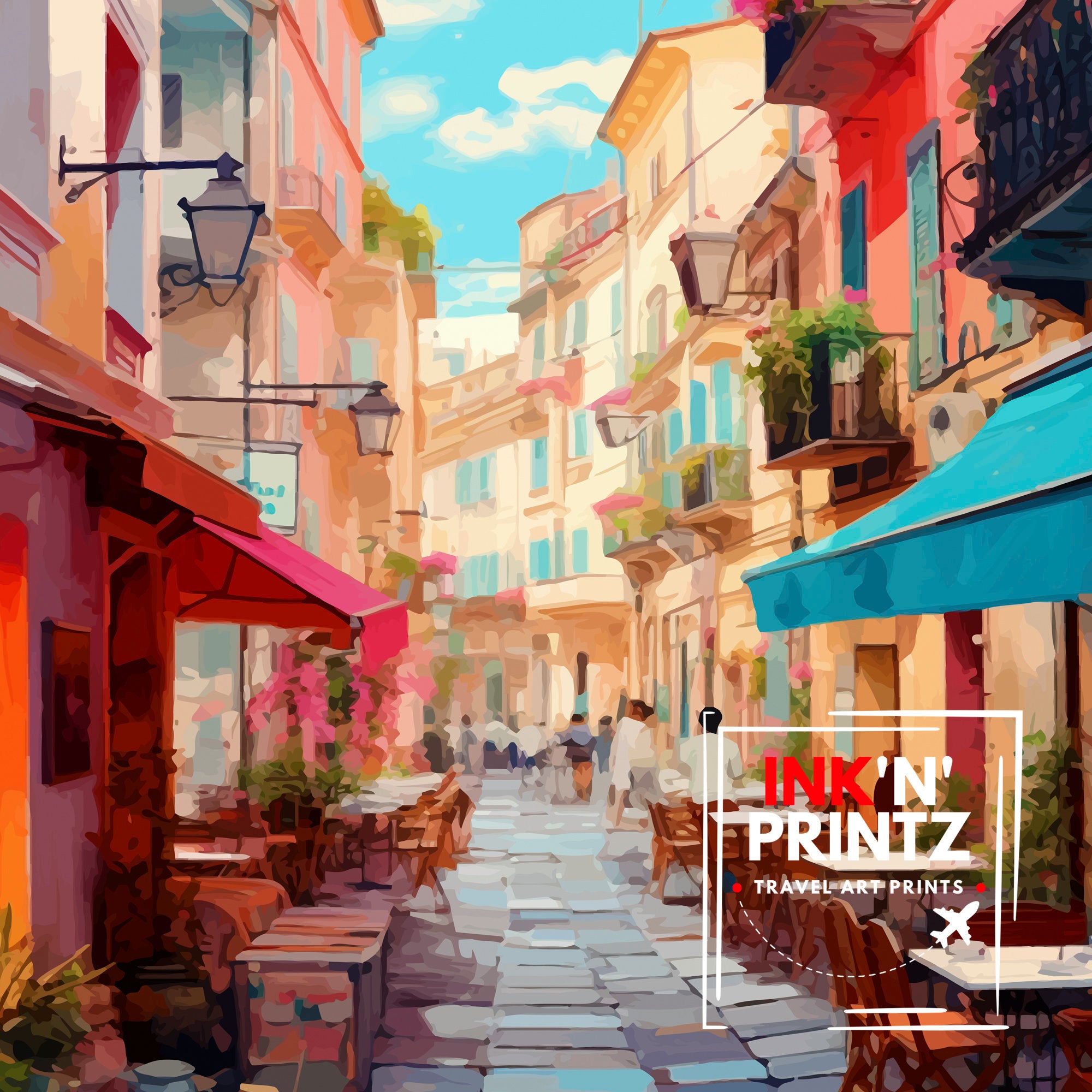Nice France Travel Print Nice Wall Art Nice Poster French Riviera Decor Nice Art Print Nice Illustration Nice Wall Decor France Print Nice