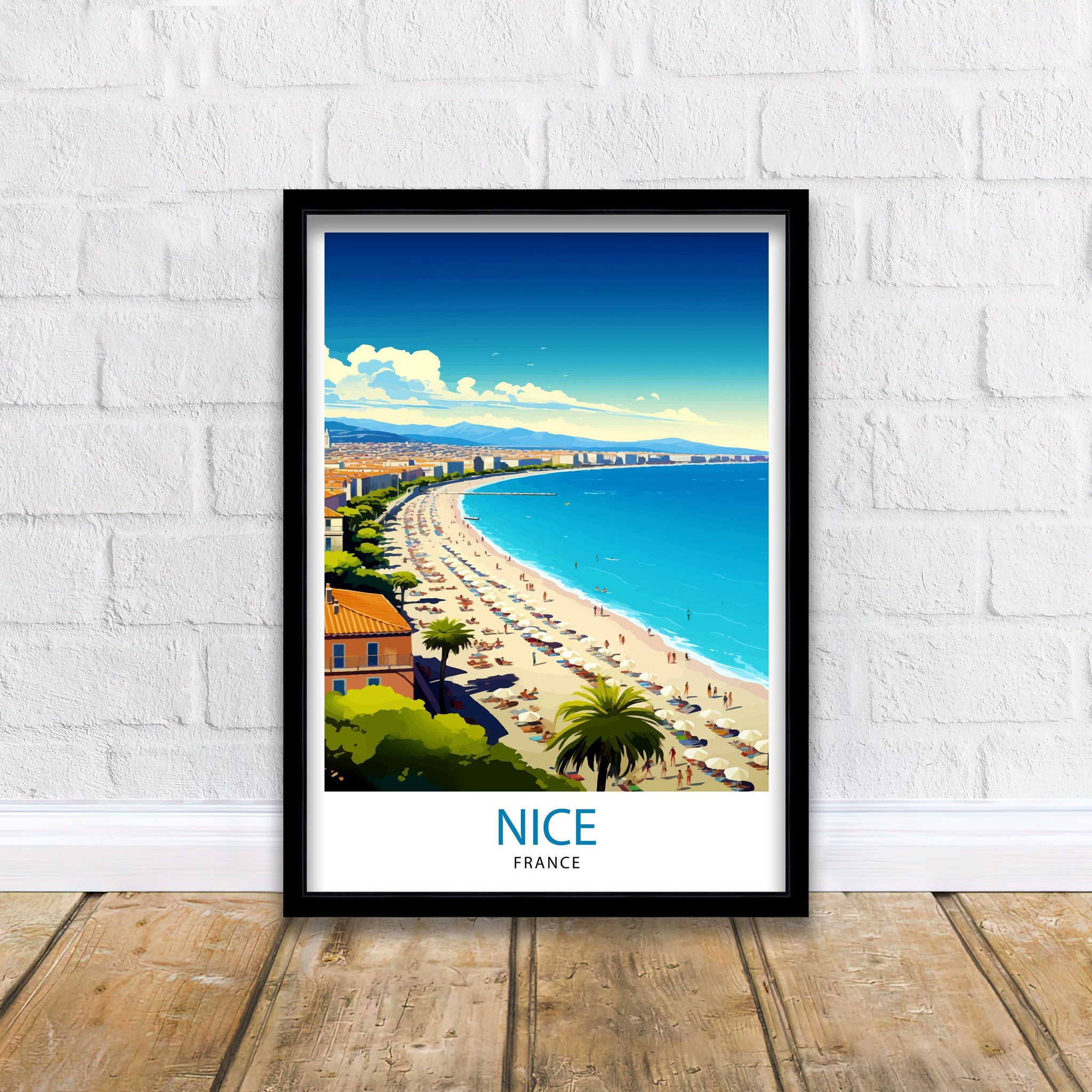 Nice France Travel Print Nice Wall Art Nice Poster French Riviera Decor Nice Art Print Nice Illustration Nice Wall Decor France Print Nice