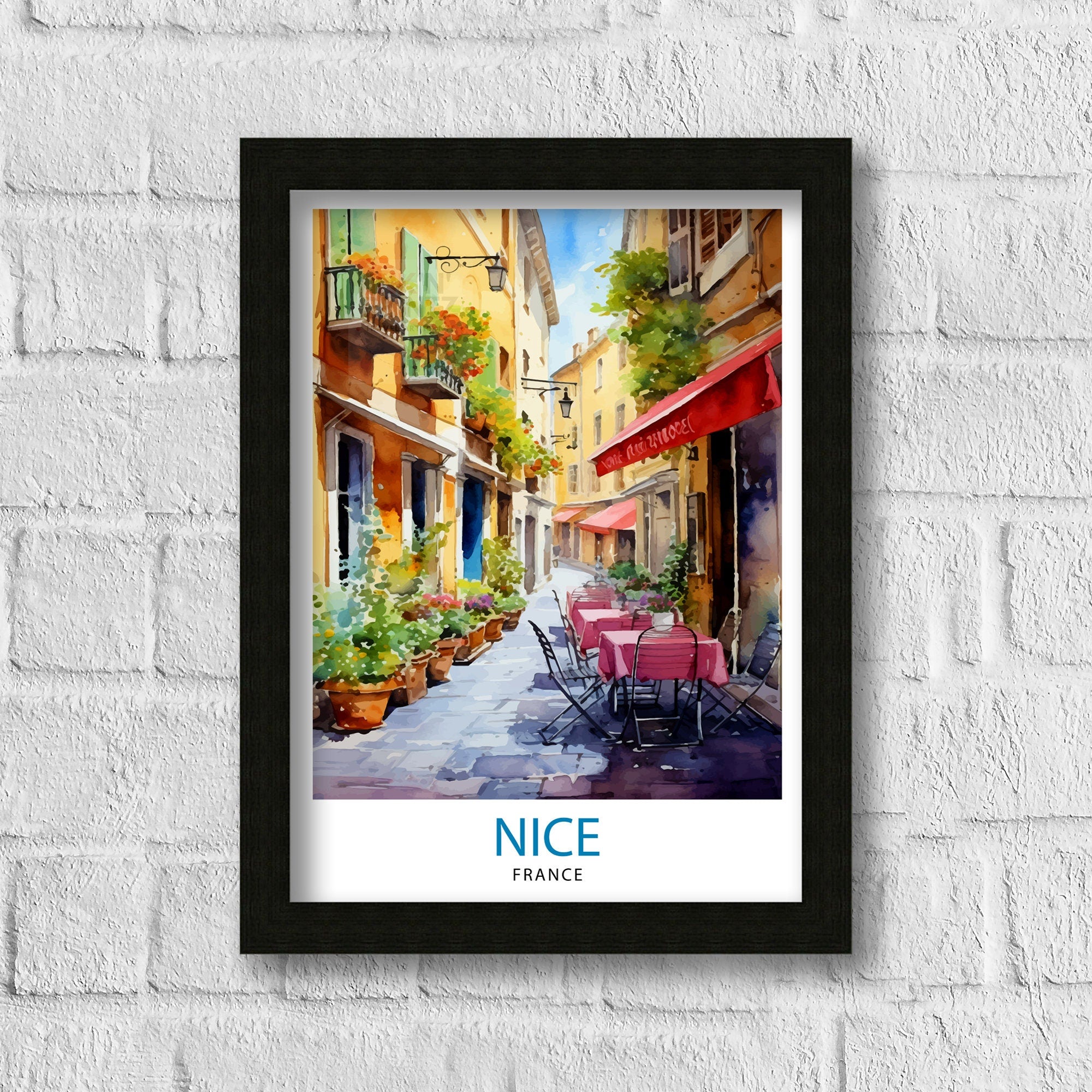 Nice France Travel Print Nice Wall Art Nice Poster French Riviera Decor Nice Art Print Nice Illustration Nice Wall Decor France Print Nice