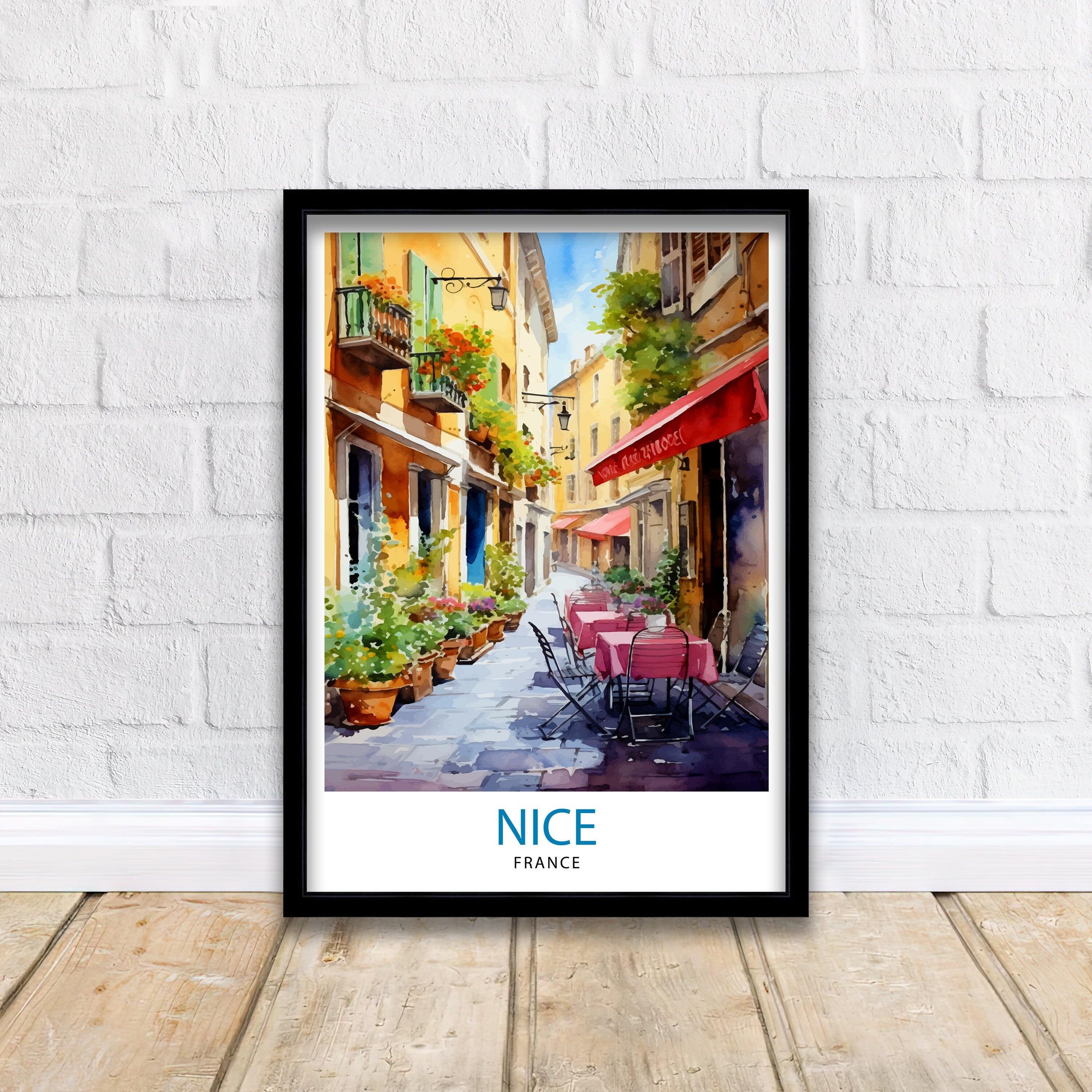 Nice France Travel Print Nice Wall Art Nice Poster French Riviera Decor Nice Art Print Nice Illustration Nice Wall Decor France Print Nice