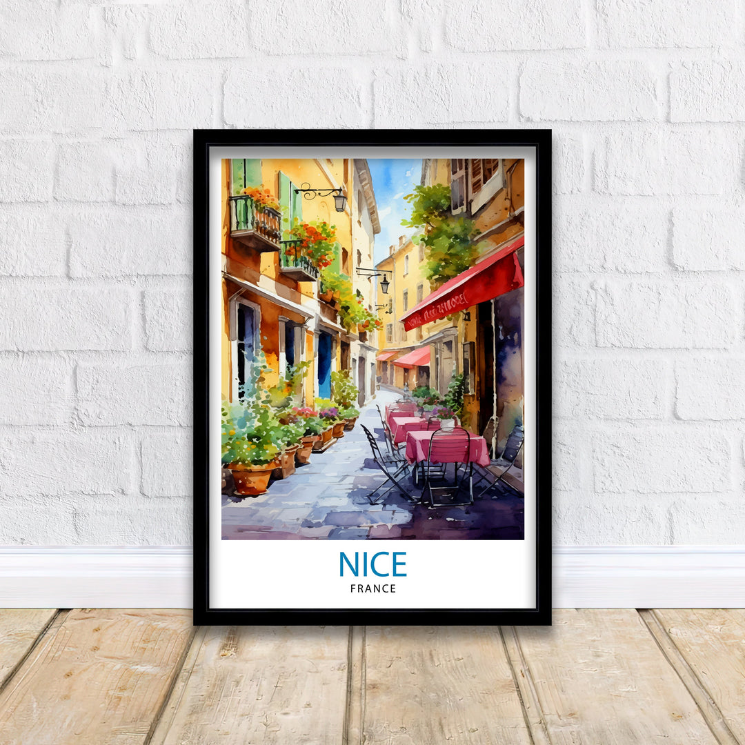 Nice France Travel Poster Nice Wall Art Nice Poster French Riviera Decor Nice Art Poster Nice Illustration Nice