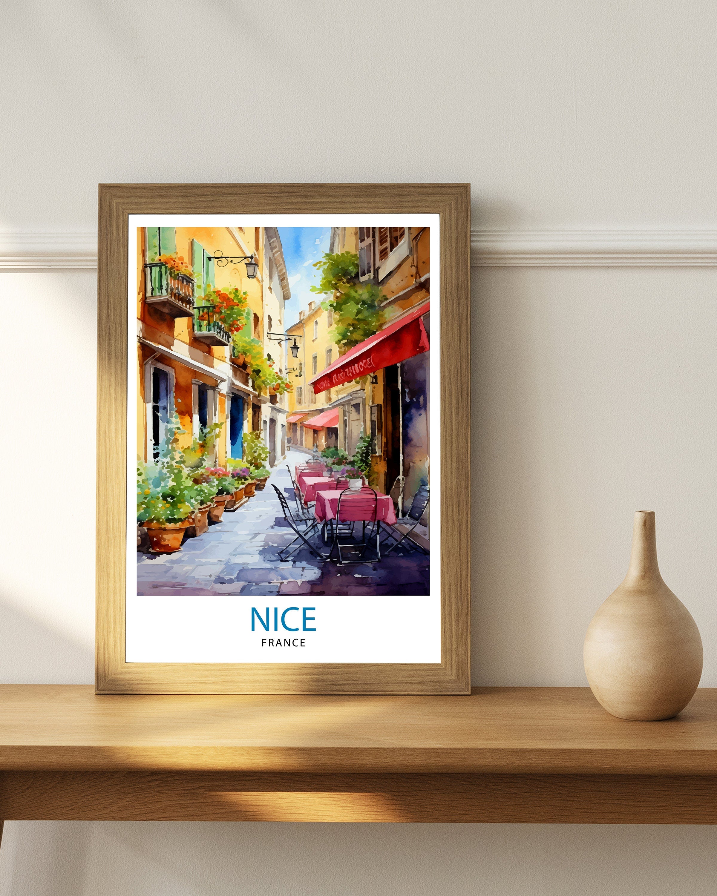 Nice France Travel Print Nice Wall Art Nice Poster French Riviera Decor Nice Art Print Nice Illustration Nice Wall Decor France Print Nice