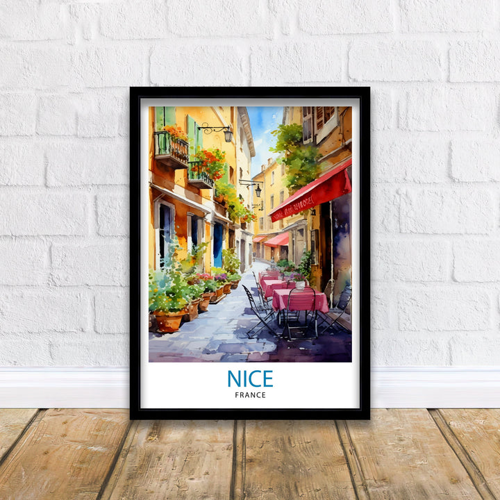 Nice France Travel Poster Nice Wall Art Nice Poster French Riviera Decor Nice Art Poster Nice Illustration Nice