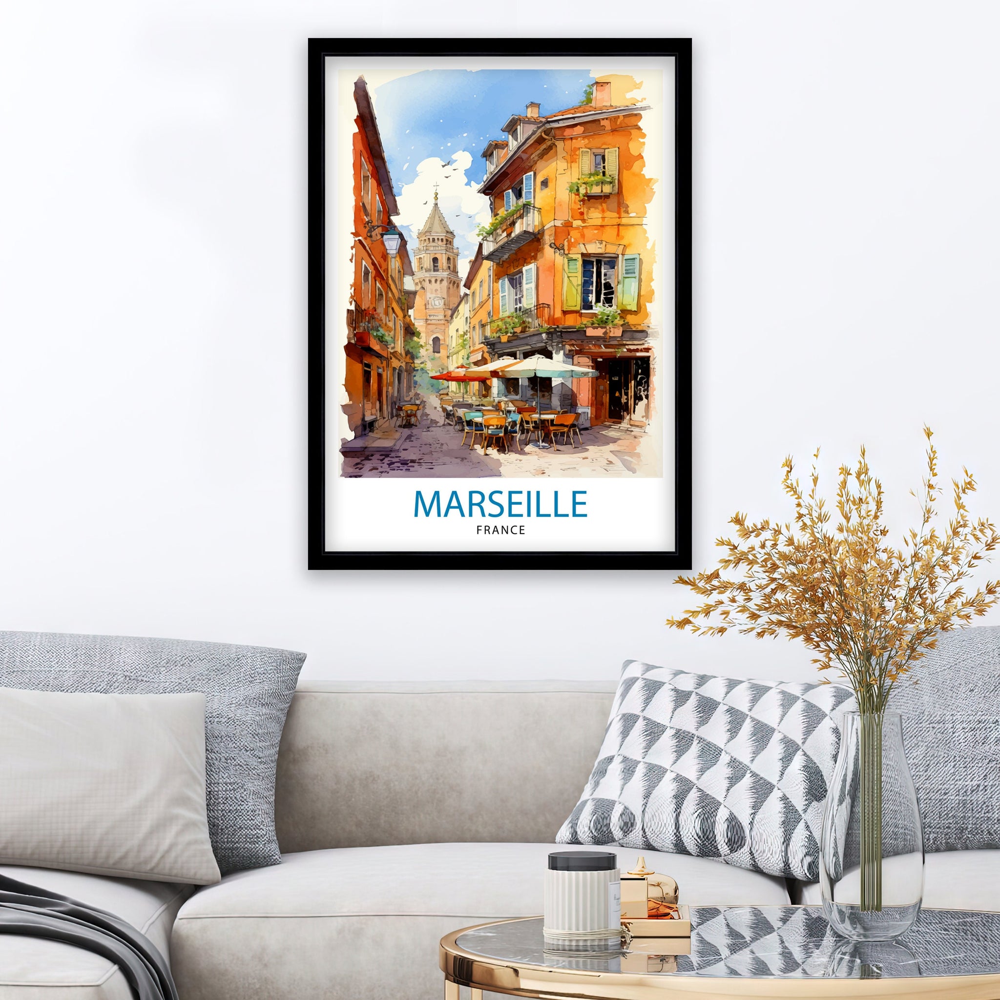 Marseille France Travel Print Marseille Wall Decor Marseille Poster France Travel Prints Marseille Art Print Marseille Illustration